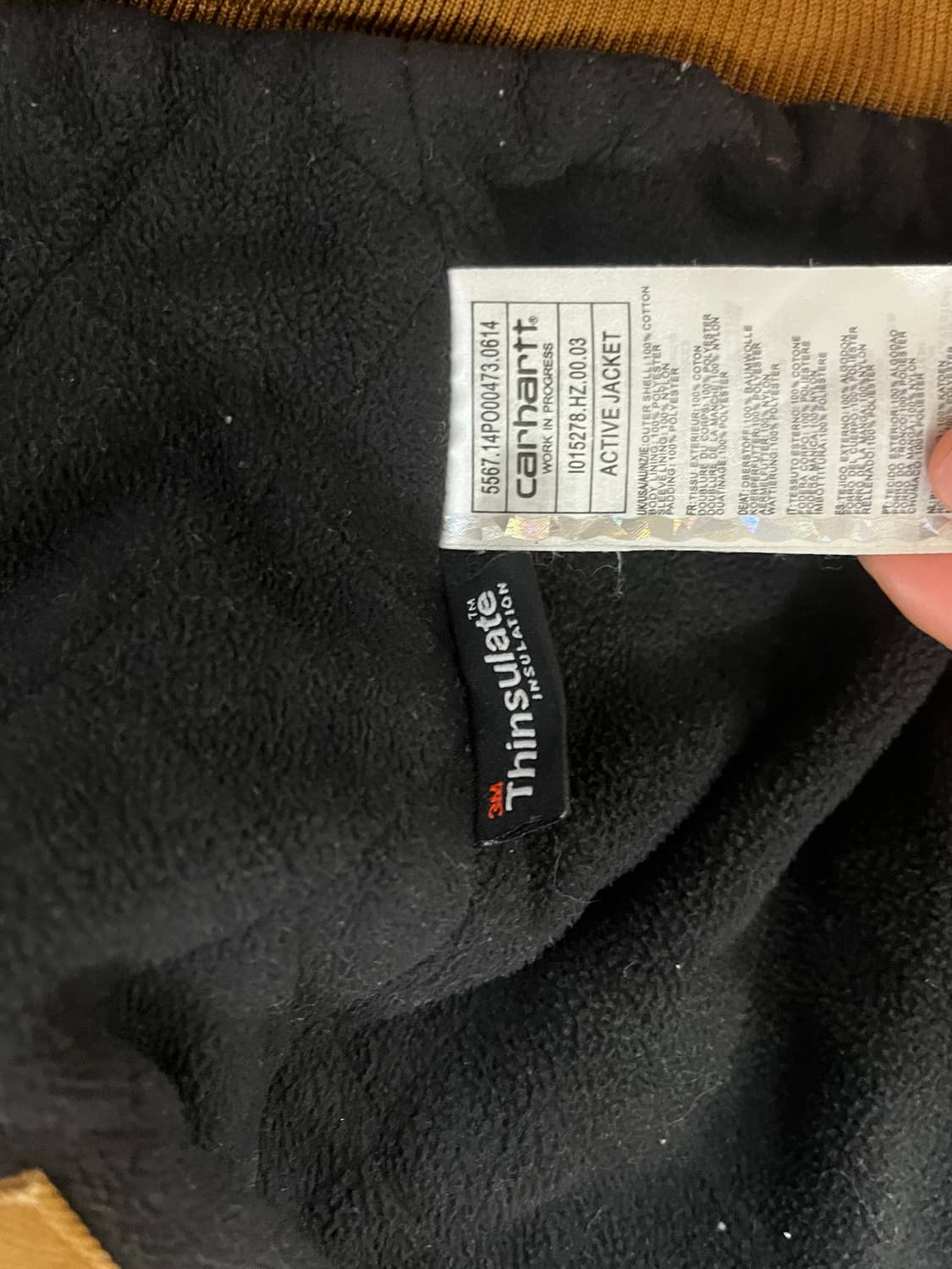 [ Carhartt 액티브 자켓 / 브라운 / 기모 안감] 상품이미지5