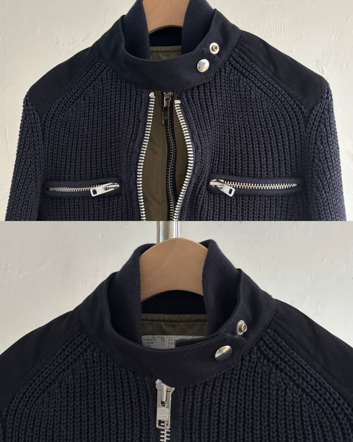 Sacai 사카이 니트 MA-1 디테일 집업 자켓  상품이미지6
