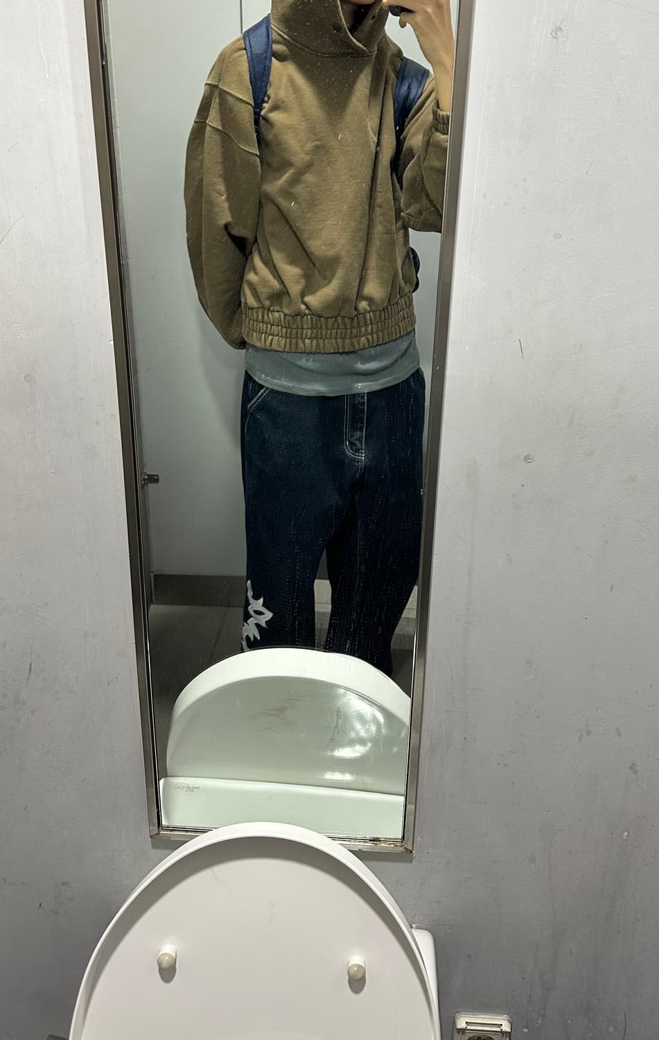 M)시보리 크롭 후드 브라운 상품이미지2