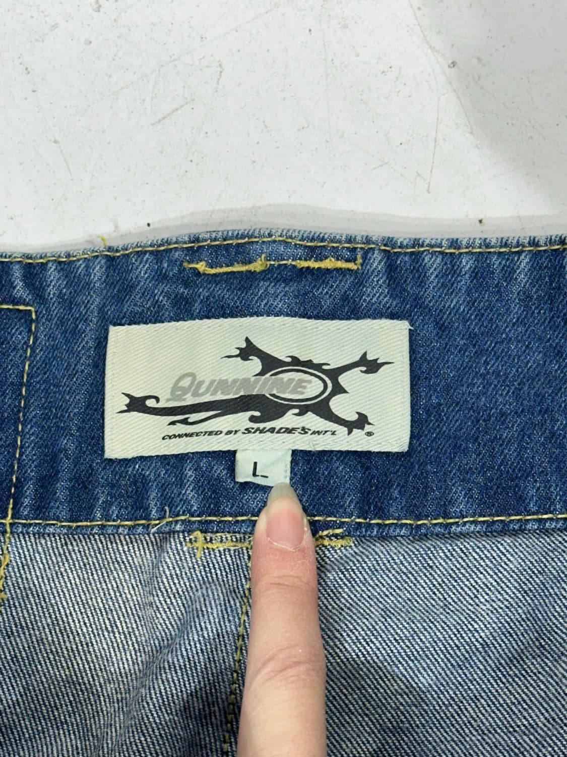 일본 빈티지 중청 쿠닌 와이드 데님 힙합 팬츠 청바지 L 상품이미지7