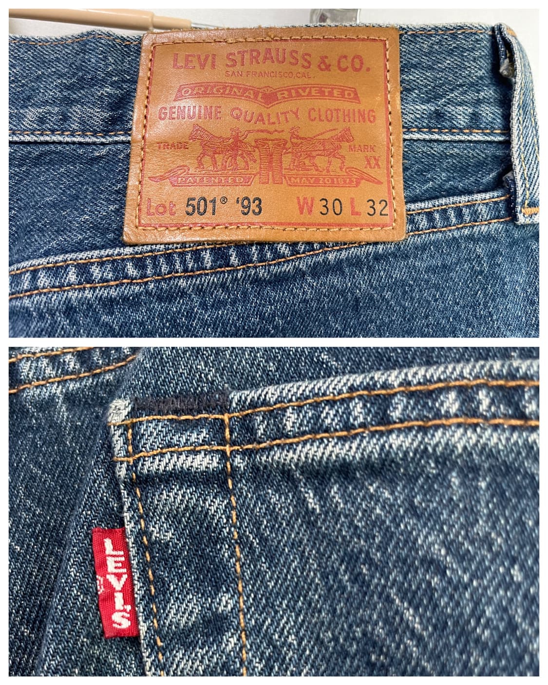 리바이스 프리미엄 501 93 빅E 일자핏 스판 데님팬츠 30 상품이미지5