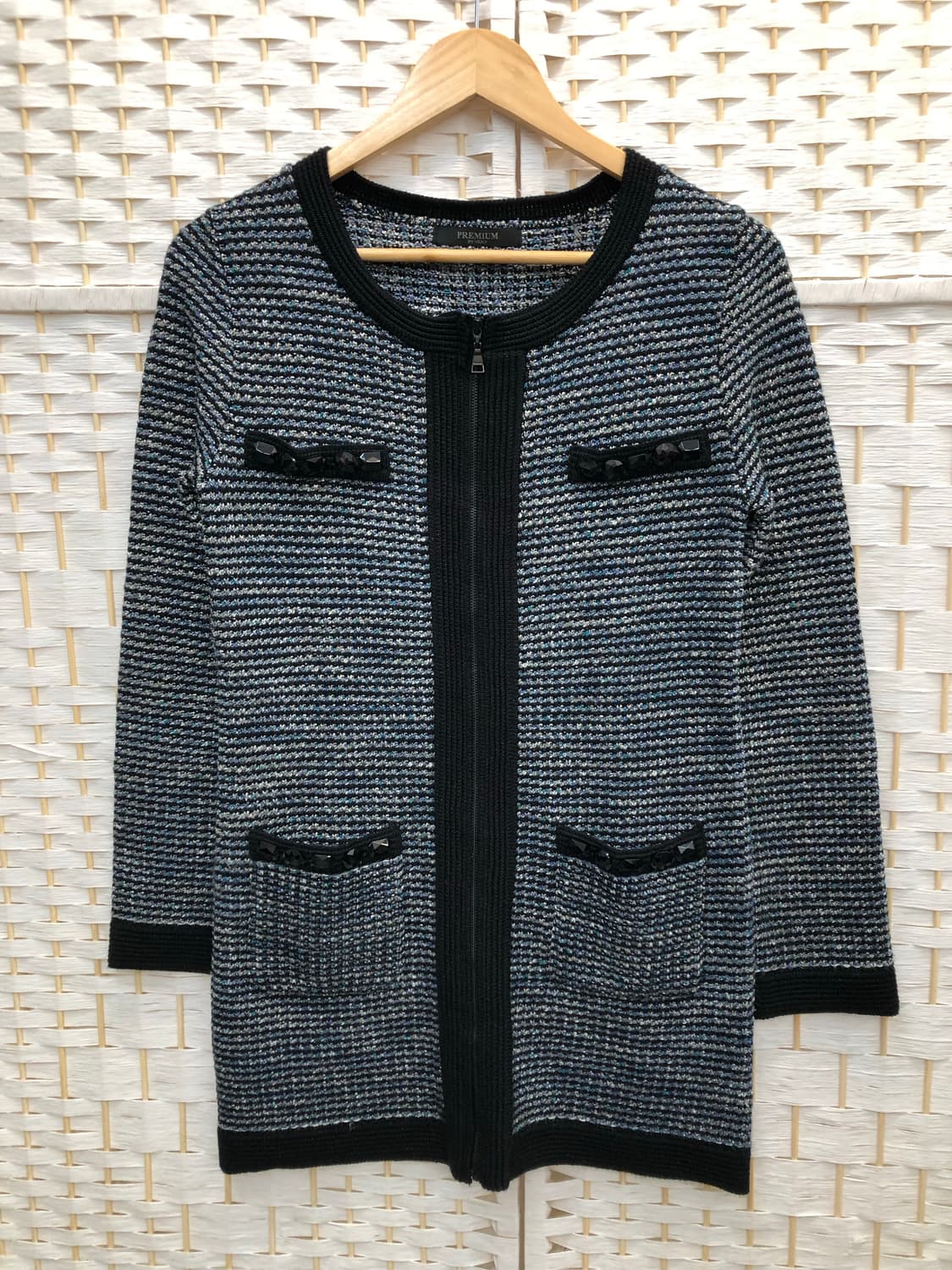 비즈포켓 트위드가디건 상품이미지1