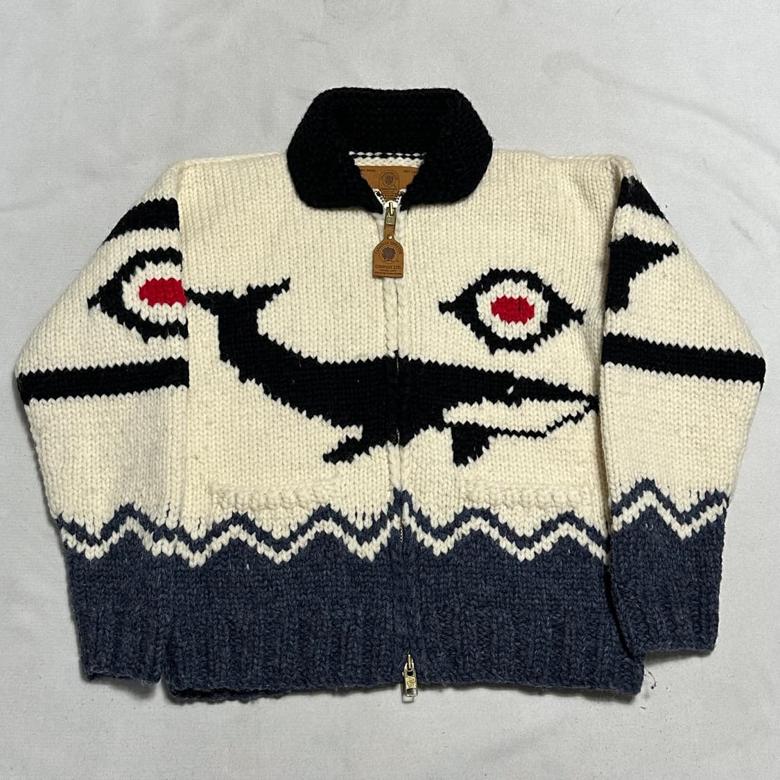 38 코위찬 캐나다 고래 자수 캐네디언 울 스웨터 상품이미지2