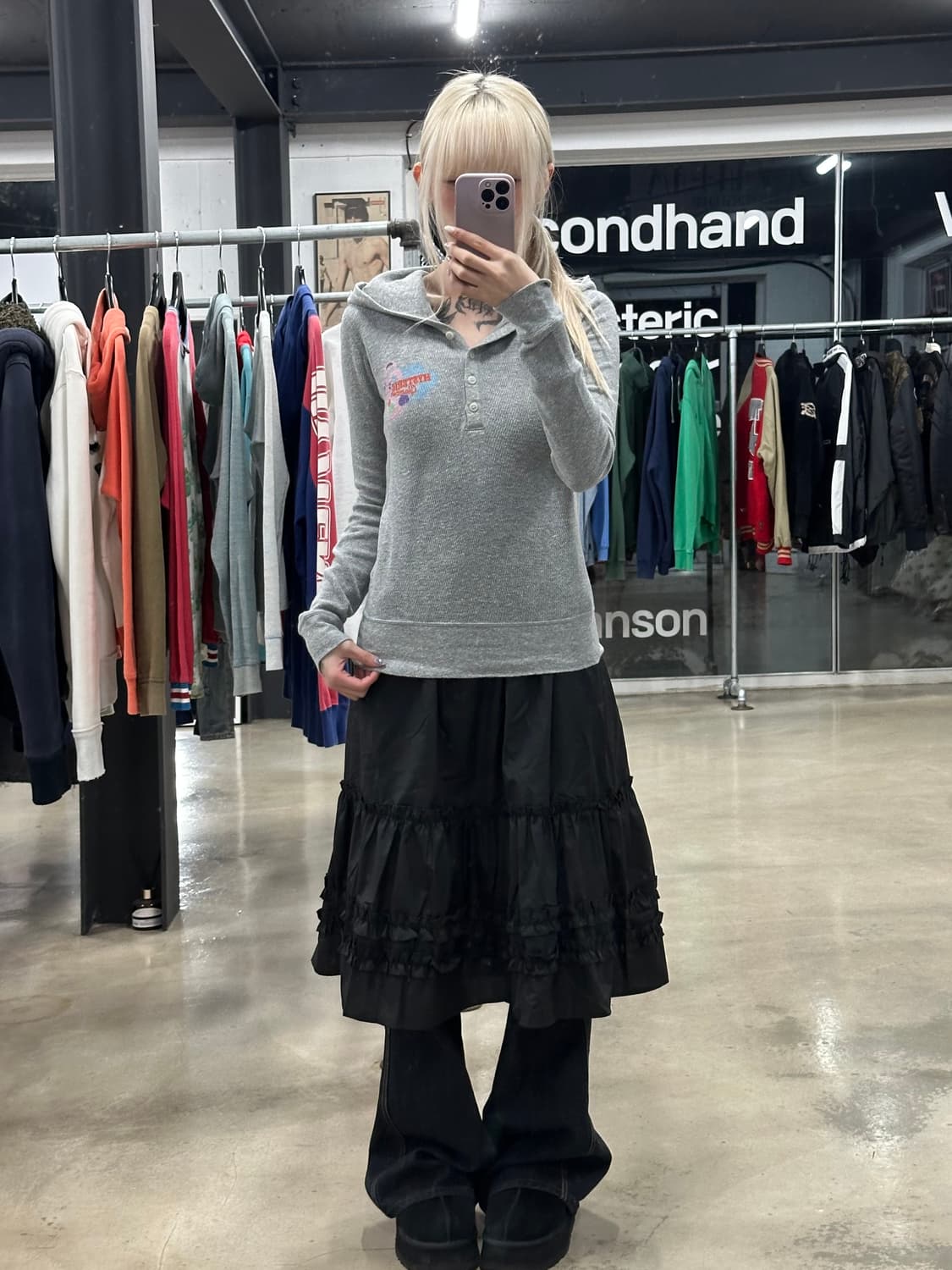 히스테릭 글래머 버니 로고 니트 후드 상품이미지2