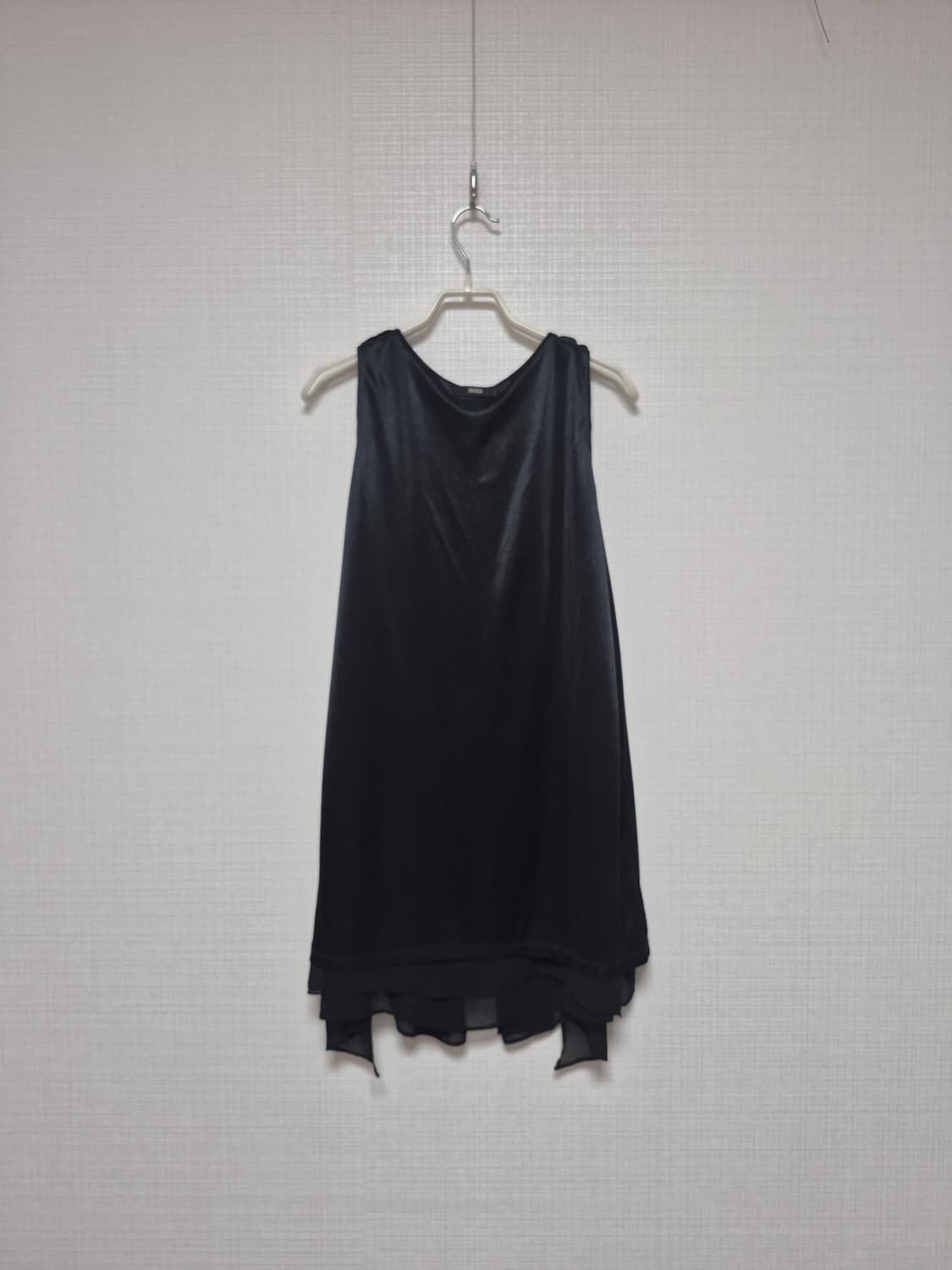 Duras 블랙쉬폰 슬리브리스 원피스 상품이미지7