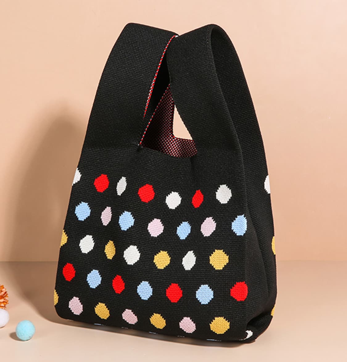 니트백 도트 봉다리 여성 미니 토트백 손가방 판매 상품이미지1