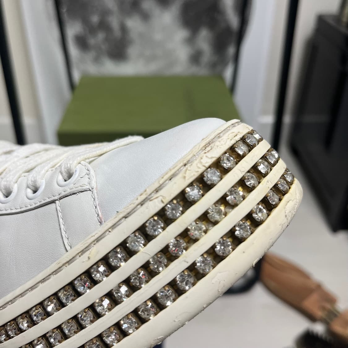 정품 34) 구찌 크리스탈 플랫폼 에이스 스니커즈 220~225 상품이미지6
