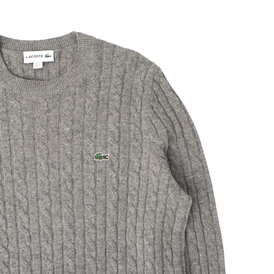 라코스테 그레이 울 케이블 니트 스웨터 상품이미지3