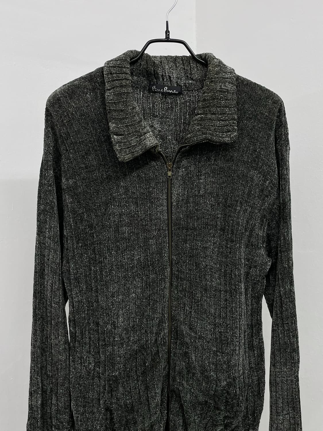 벨벳 골지 차콜 루즈 집업 상품이미지5