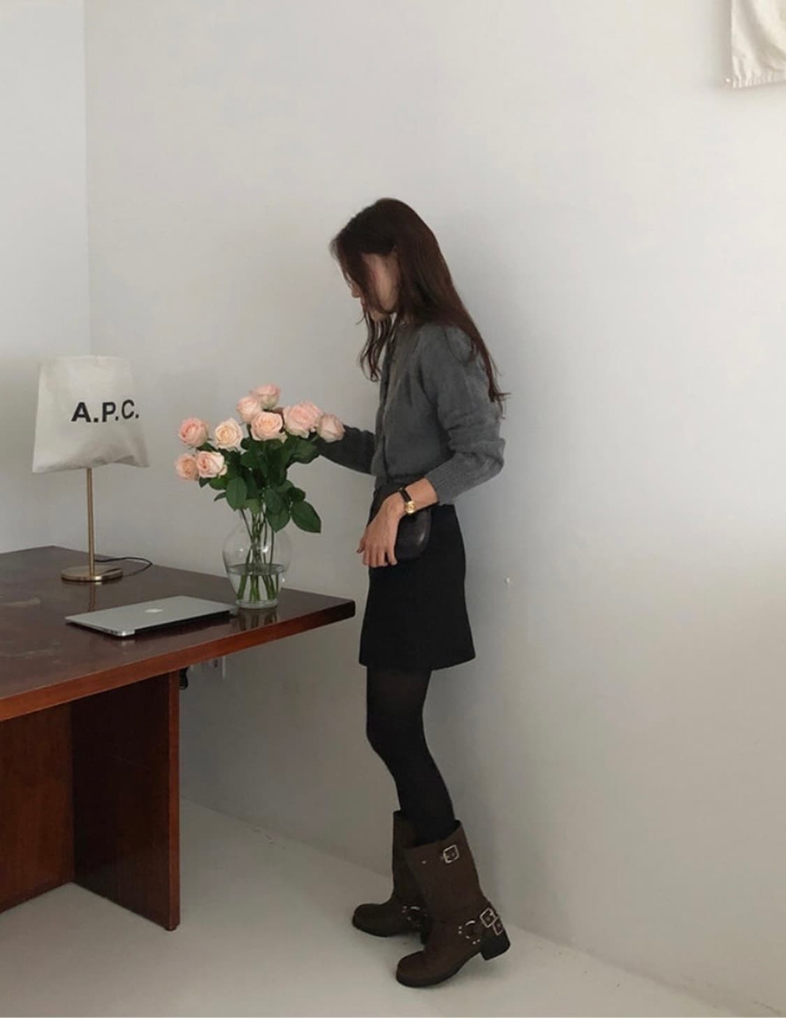 바이커 버클 미들 부츠 브라운 235 정말 예뻐요! 상품이미지9