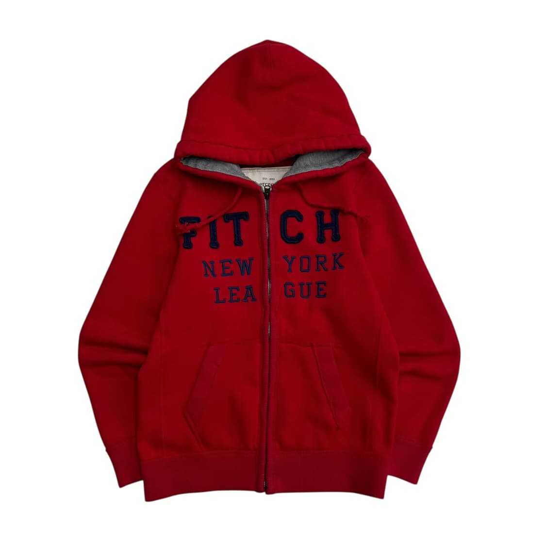 아베크롬비 네이비 패치로고 레드 후드집업 M 상품이미지2