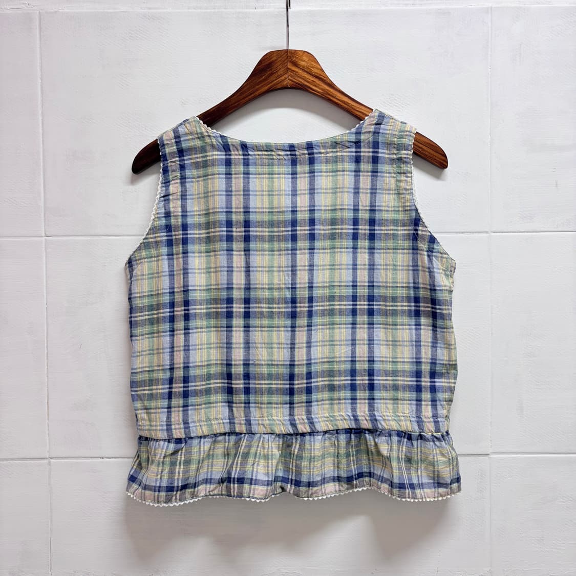 TRONADE 코튼 체크 모리걸 슬리브리스 JPN 상품이미지5