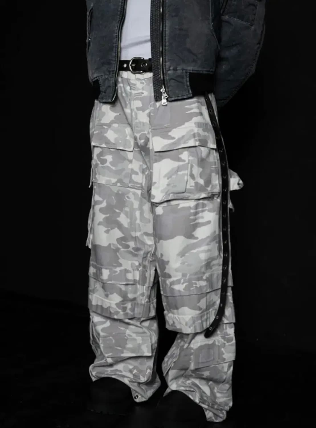 포스센스티브 카모 카고 화이트 팬츠  상품이미지3