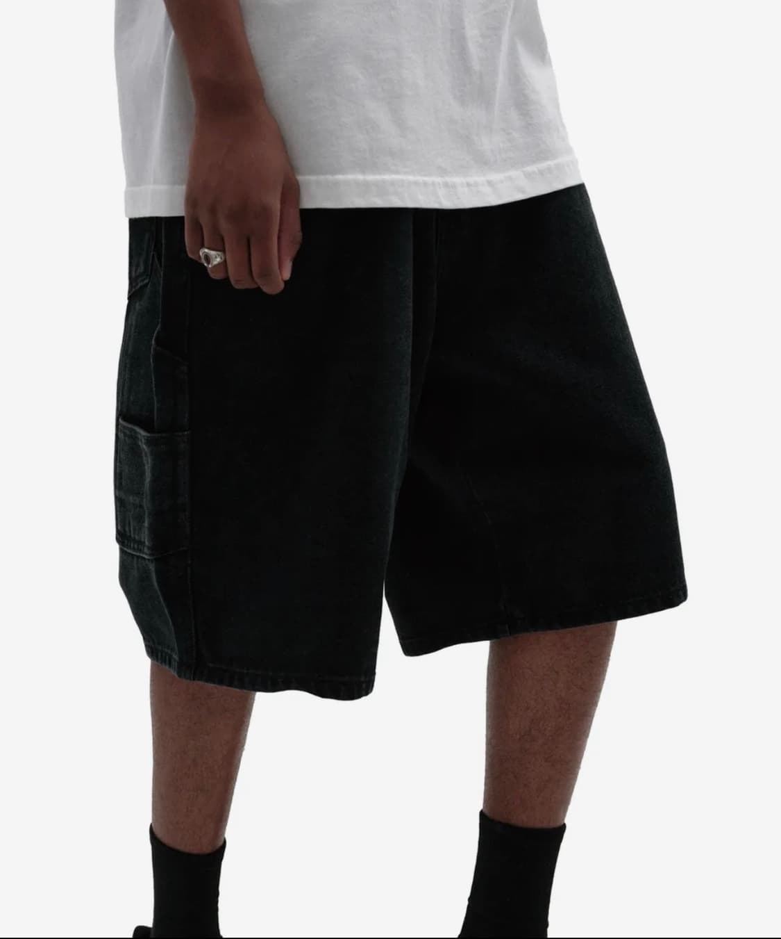 CARPENTER DENIM SHORTS [BLACK] 상품이미지1
