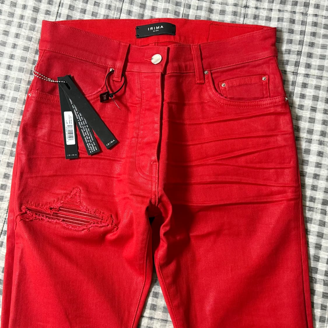 (30) Amiri 아미리 WAX MX1 데님 팬츠 레드 상품이미지6