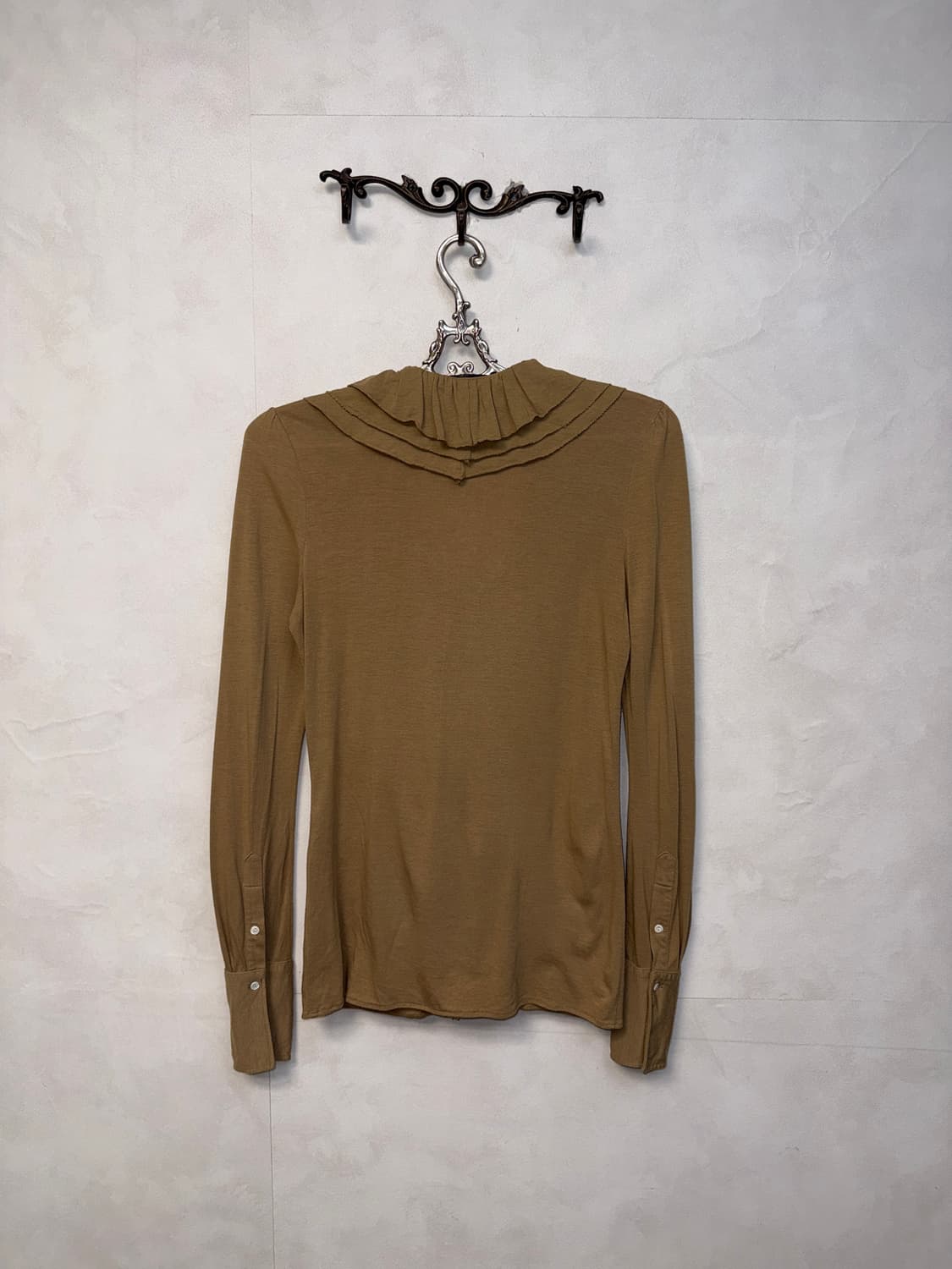 Ralph Lauren beige ruffle long sleeve 상품이미지5