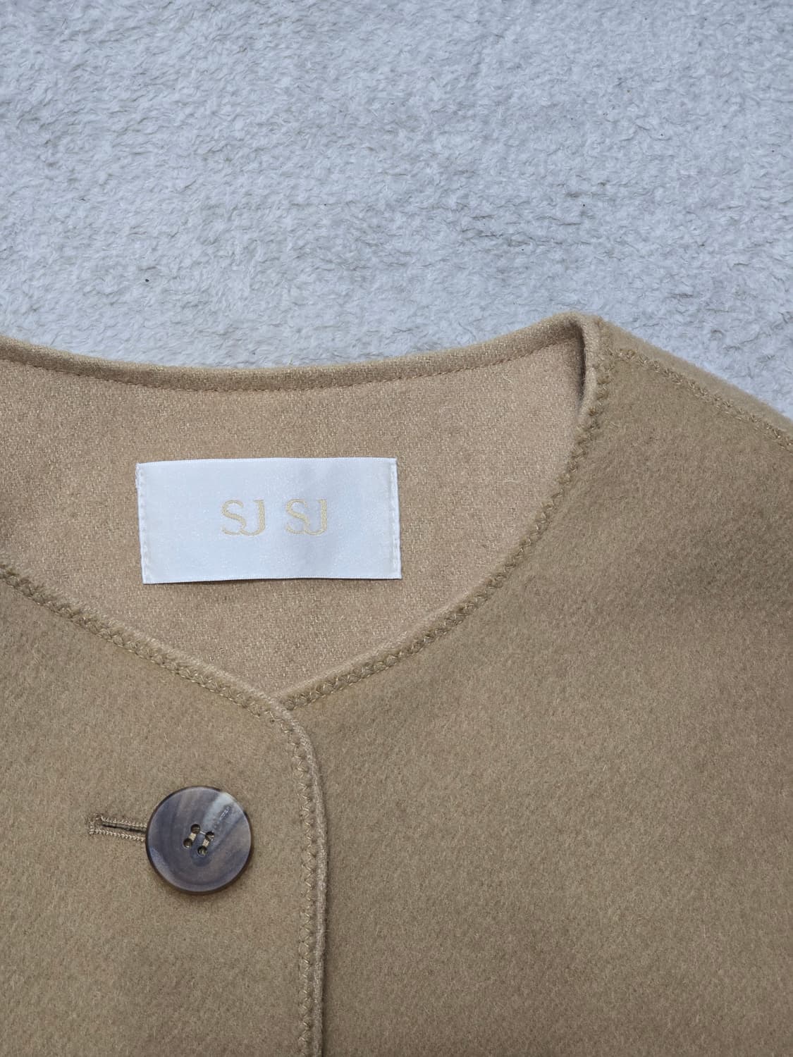 SJSJ 한섬 라마 모 캐시미어 하프 숏 코트 상품이미지3