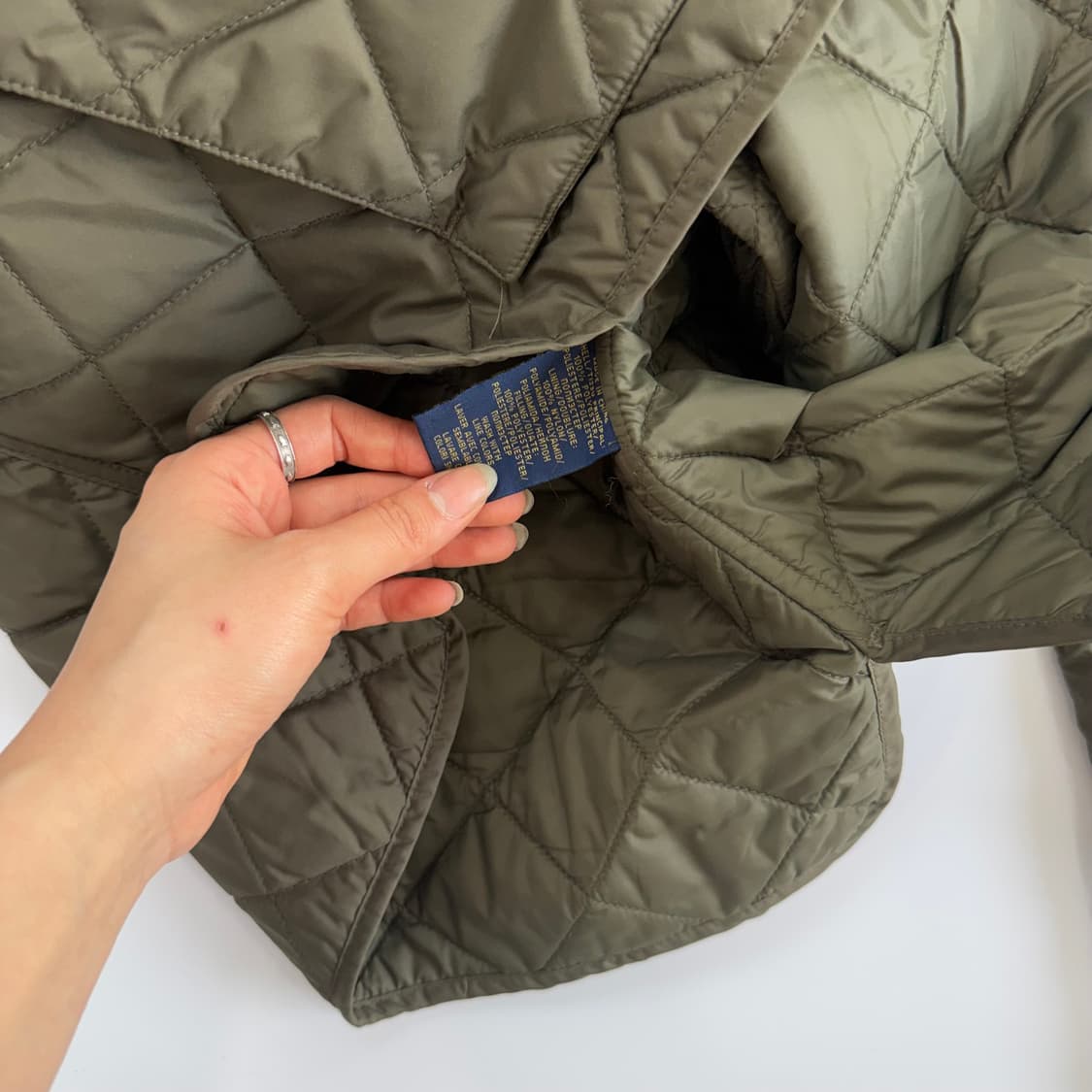 Polo 폴로 하이넥 카키 누빔 점퍼  상품이미지7