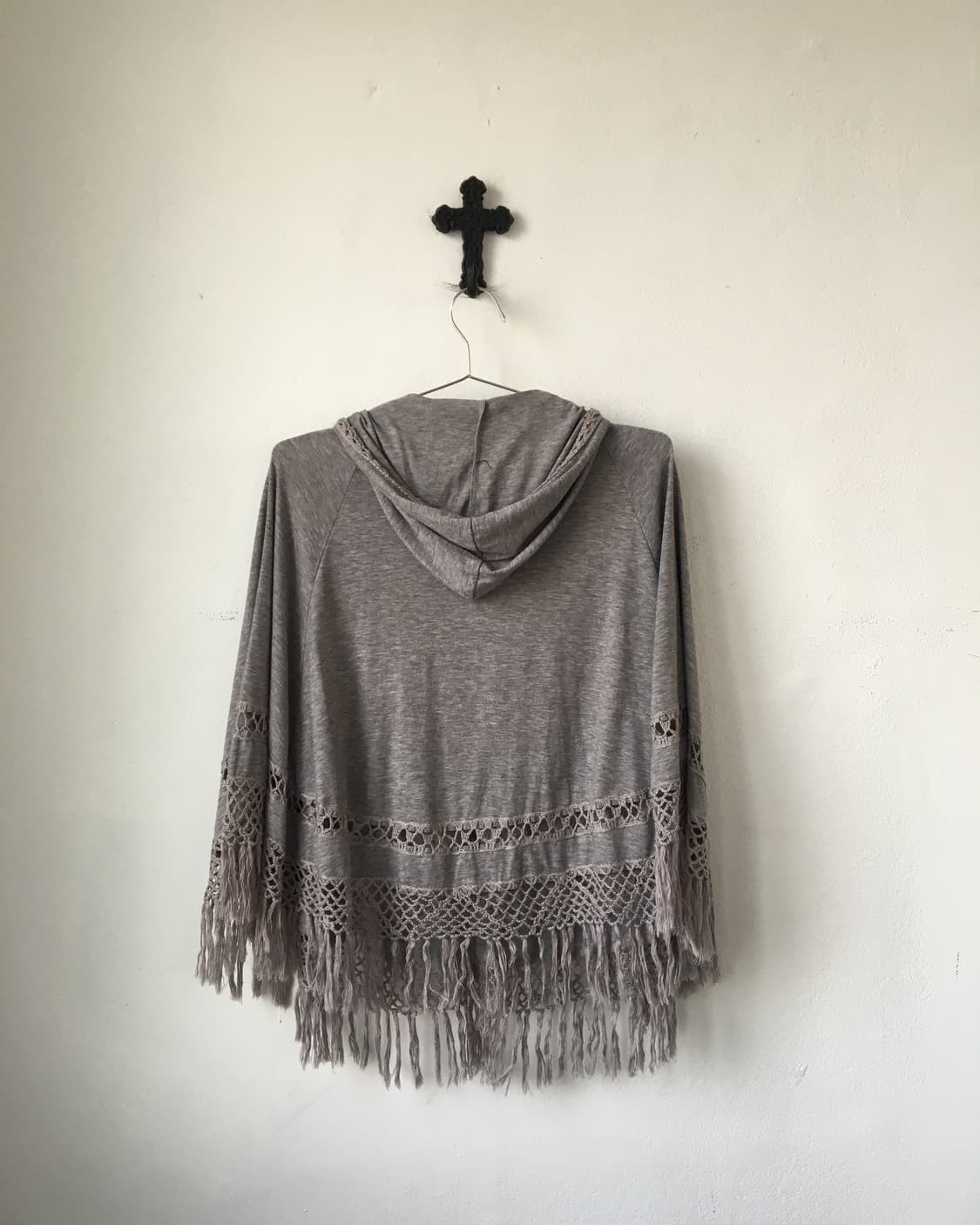 Ethnic mood fringe hood cape 상품이미지3