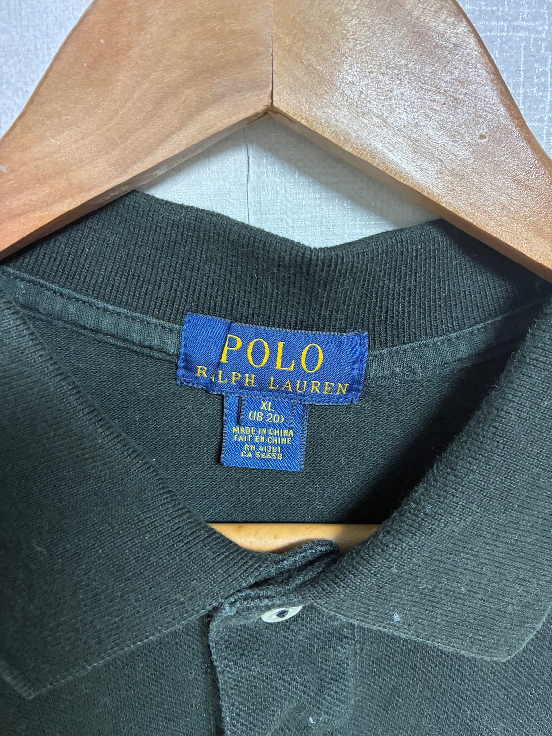 빈티지 폴로 카라티 빅로고 블랙 S 상품이미지3