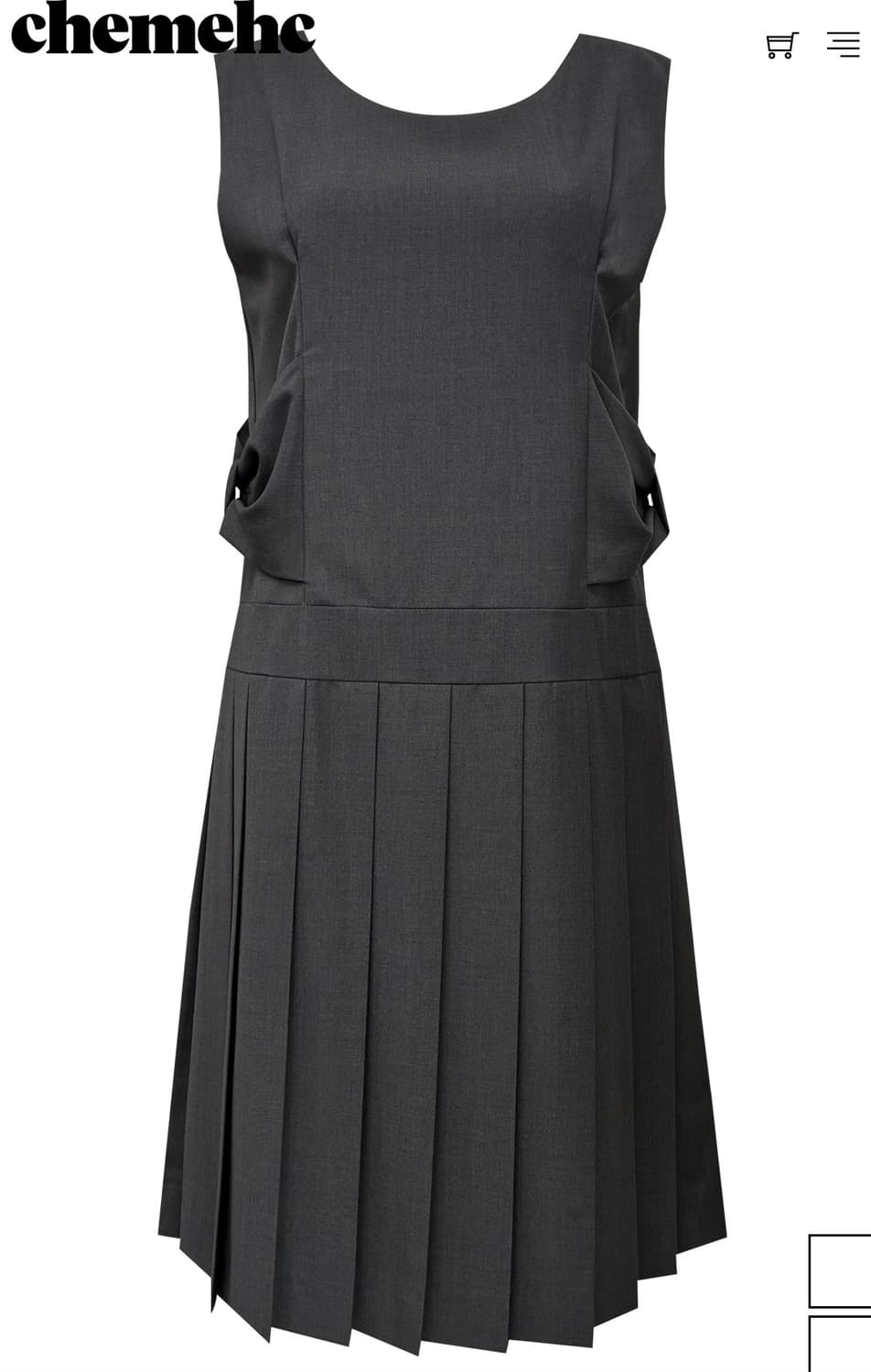 체메씨 플리츠원피스 차콜 판매해요 상품이미지1
