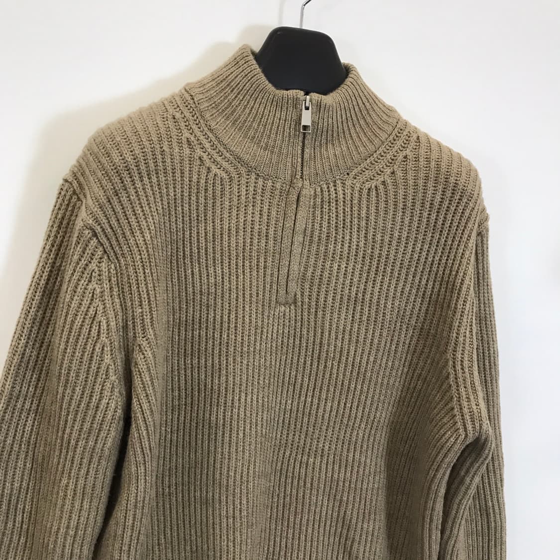 지리 베이지브라운 하프집업 니트 [XL] 상품이미지2