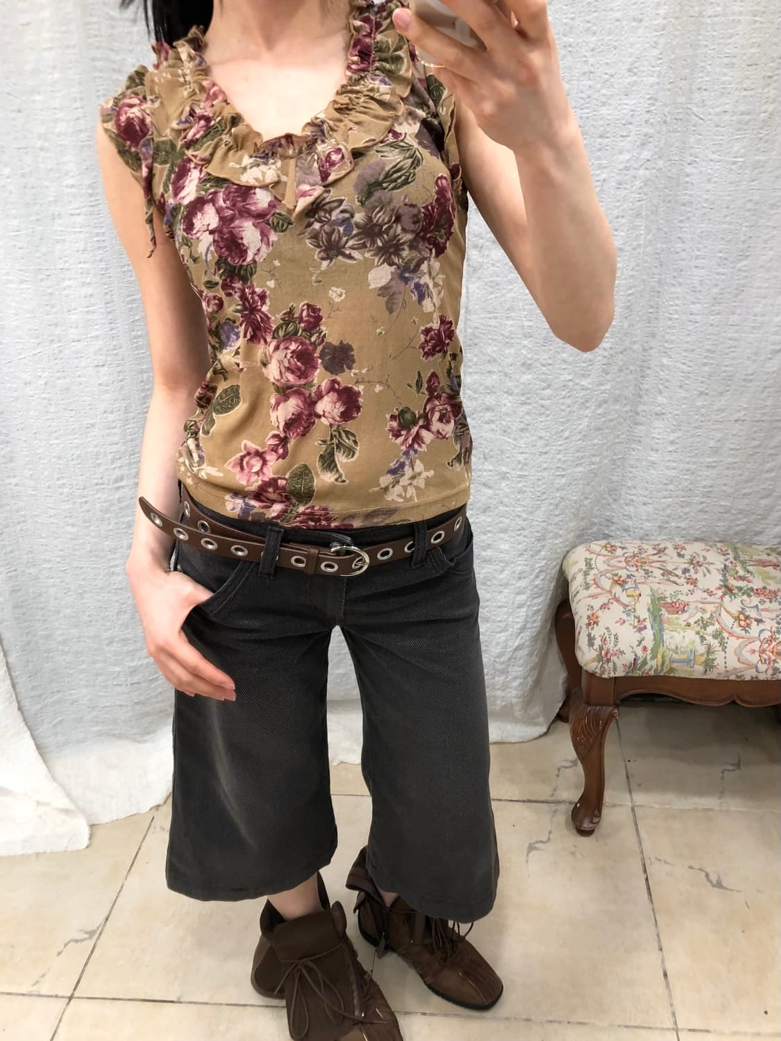 floral frill blouse 상품이미지4