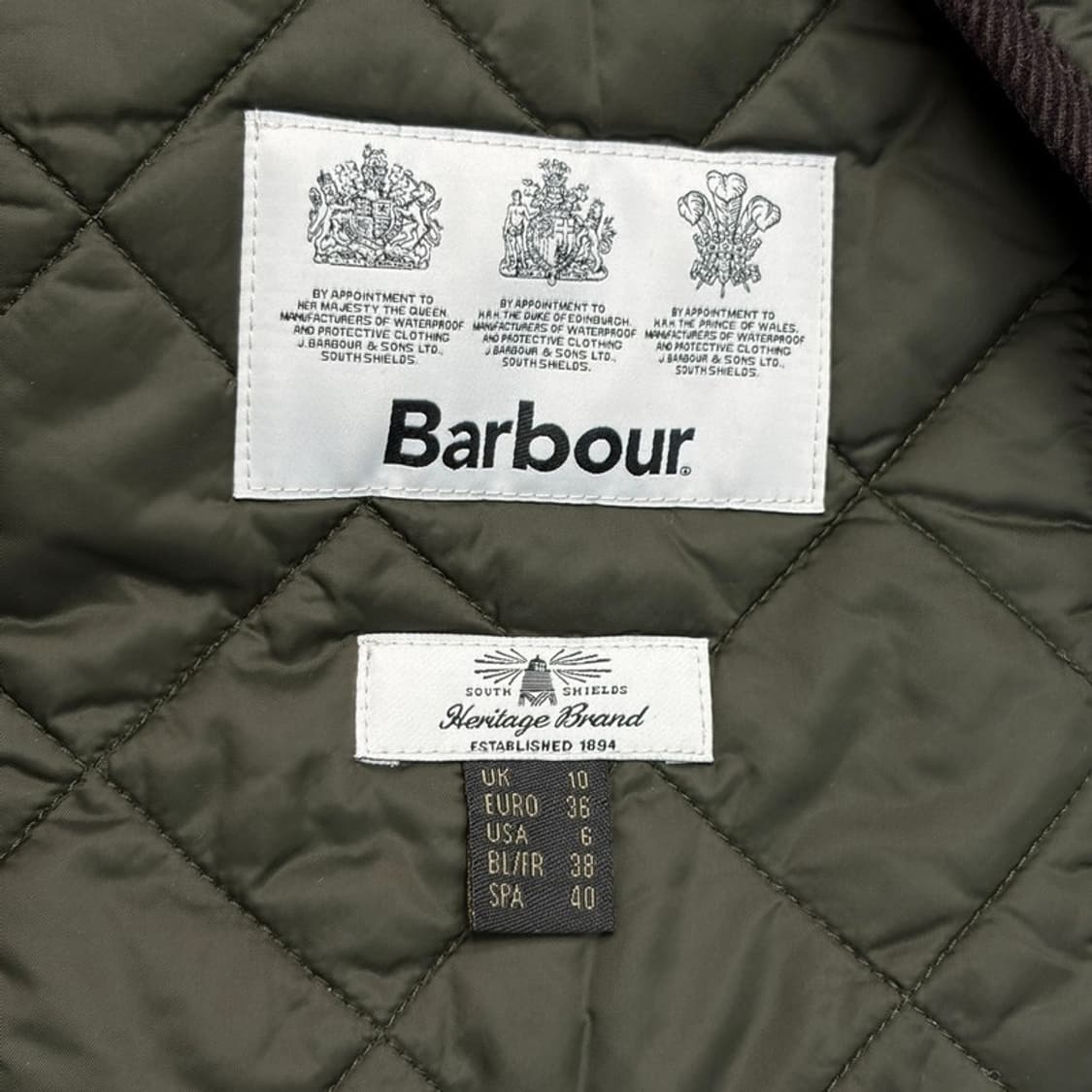 BARBOUR 보더 퀼팅 롱 자켓 36 상품이미지5