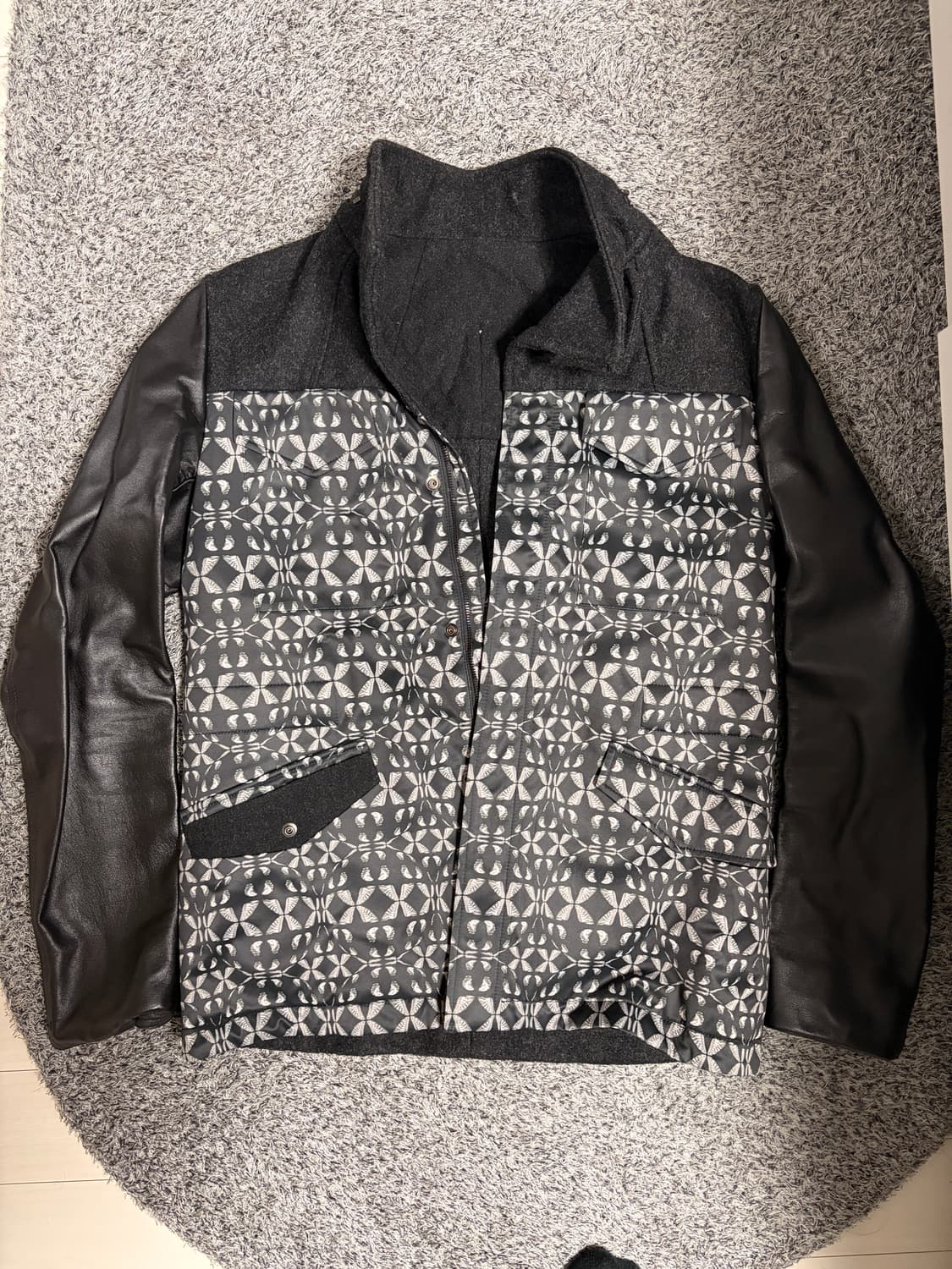 솔리드옴므 가죽배색자켓 100 상품이미지1