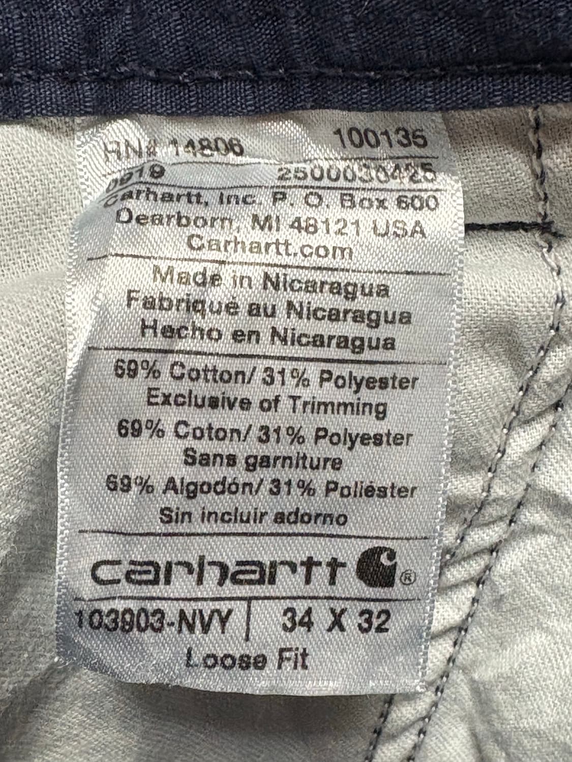 칼하트 포스 브록스턴 카고 팬츠 103903-NVY (34 x 32) 상품이미지6