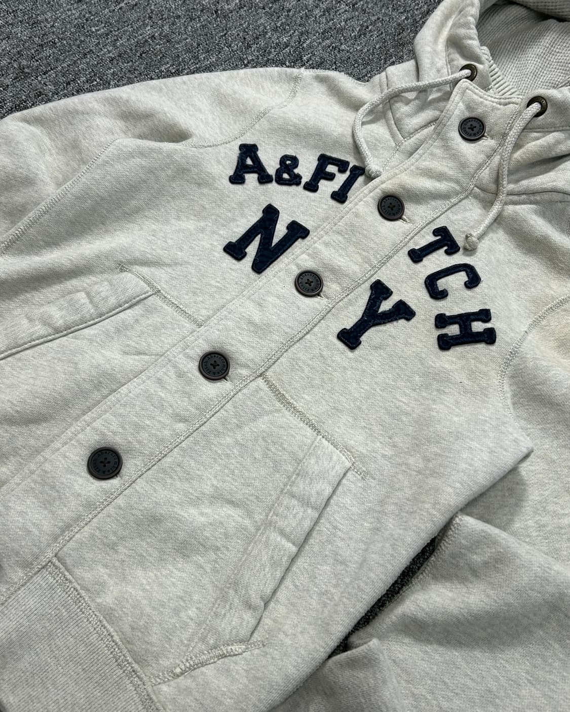 아베크롬비 멜란지그레이 버튼업 후드집업  상품이미지2