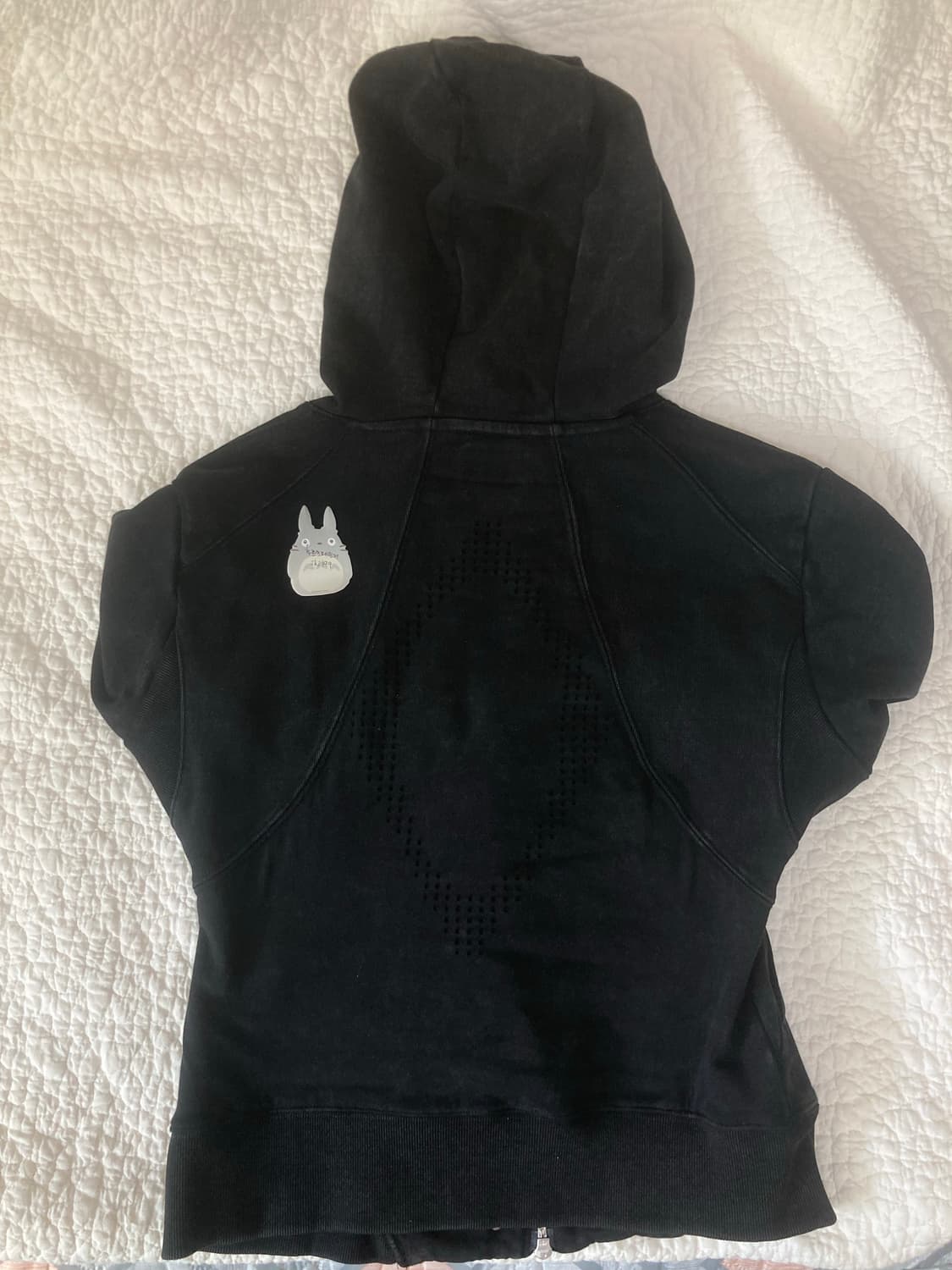 (M) 미스치프 롬버스 펀칭 후드 집업 워시드 블랙 상품이미지3