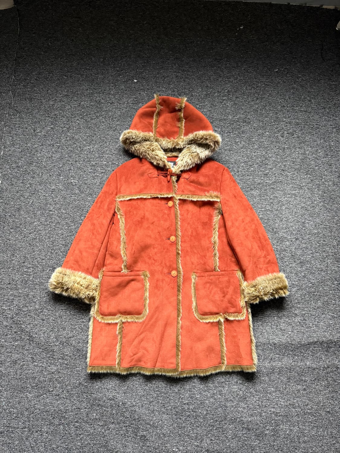 빈티지 스웨이드 퍼 트리밍 후드 자켓 상품이미지6