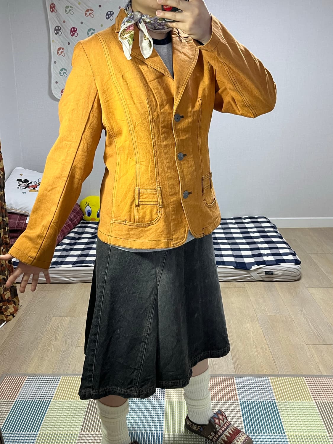 Intellection 인텔렉션 머스터드 워싱 자켓 상품이미지4