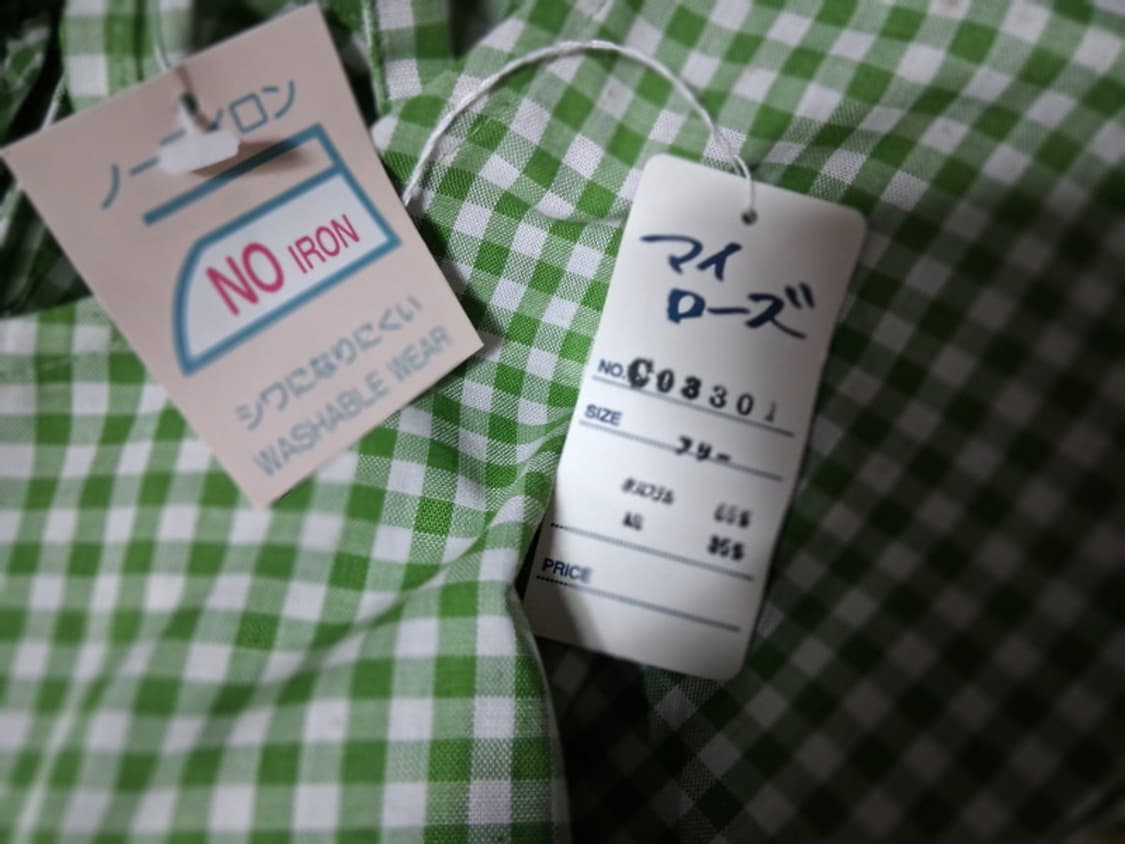 일본수입 NO IRON 입체플라워 패치 긴팔소매에이프런 원피스에이프런 미 상품이미지8