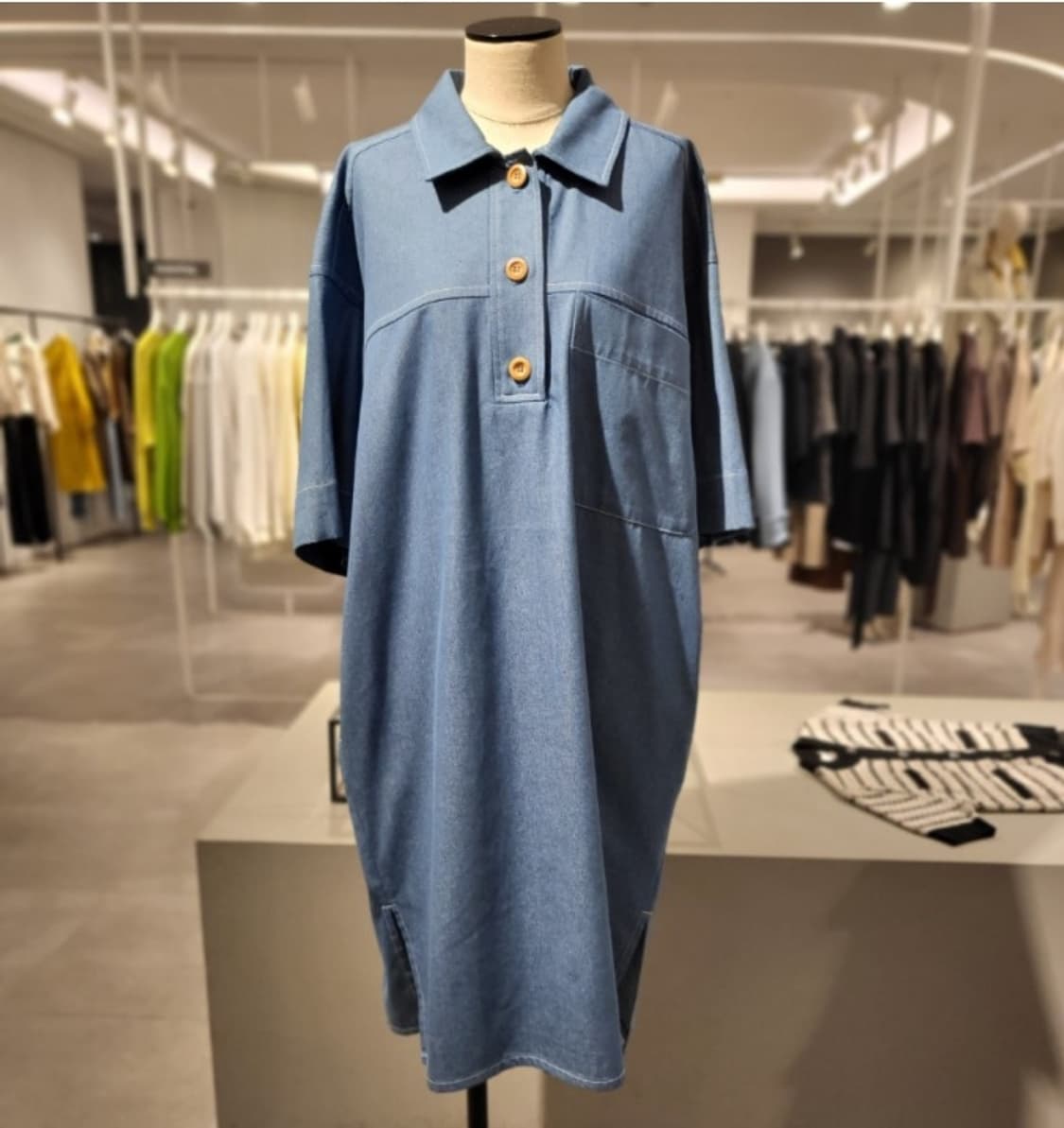 [[여성 F, A급] 스튜디오 톰보이 데님 카라넥 반팔원피스@209 상품이미지1