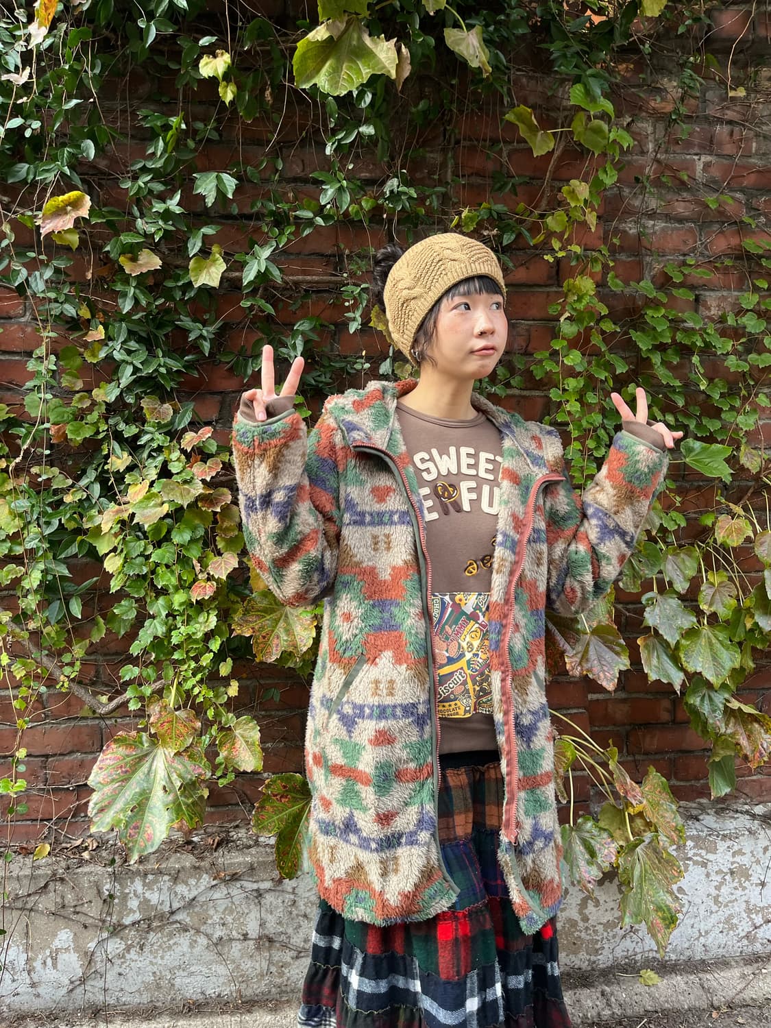 티티카카 히피패턴 롱 후리스 상품이미지6