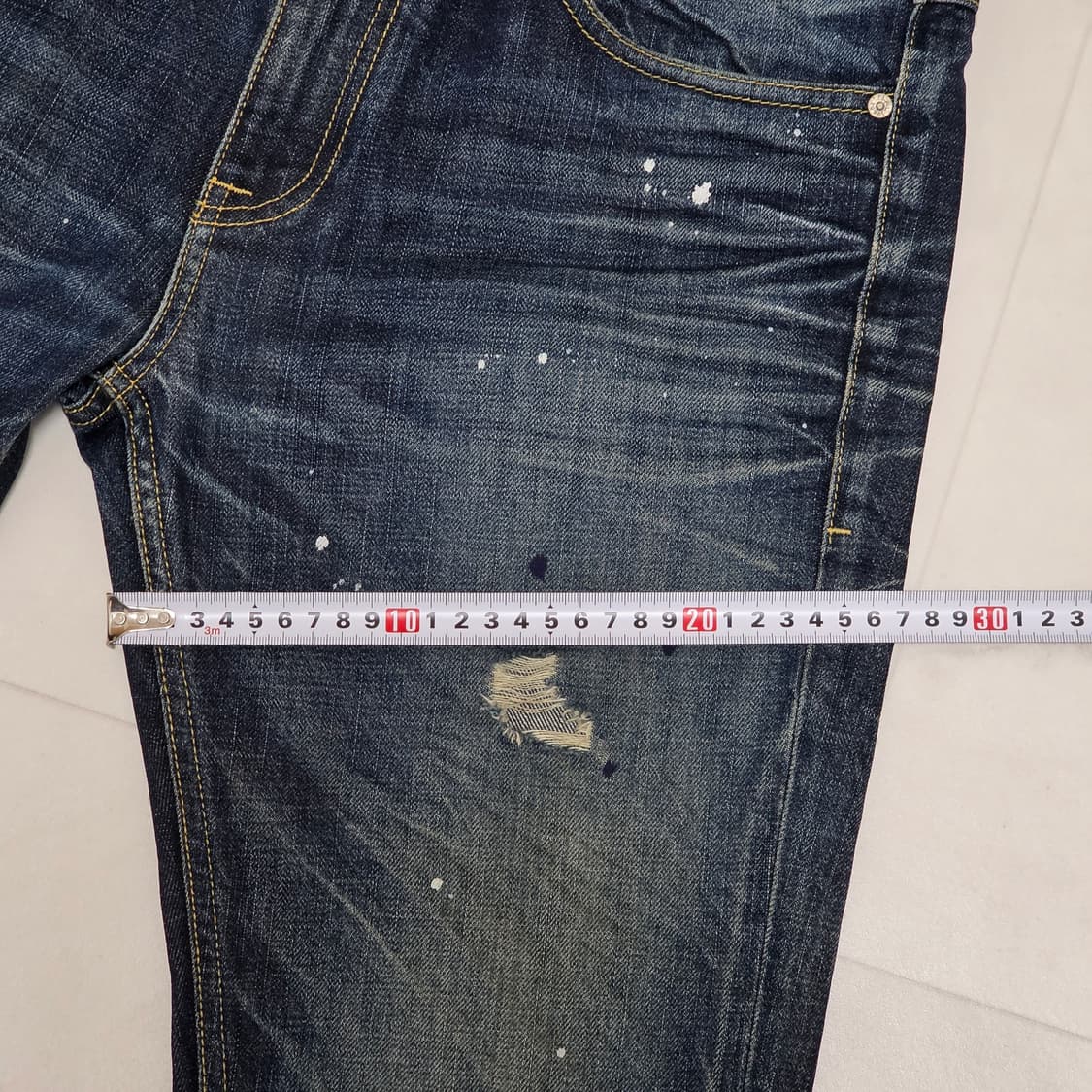 34 플랙진 필로 페인팅 디스 워싱 데님팬츠 상품이미지6