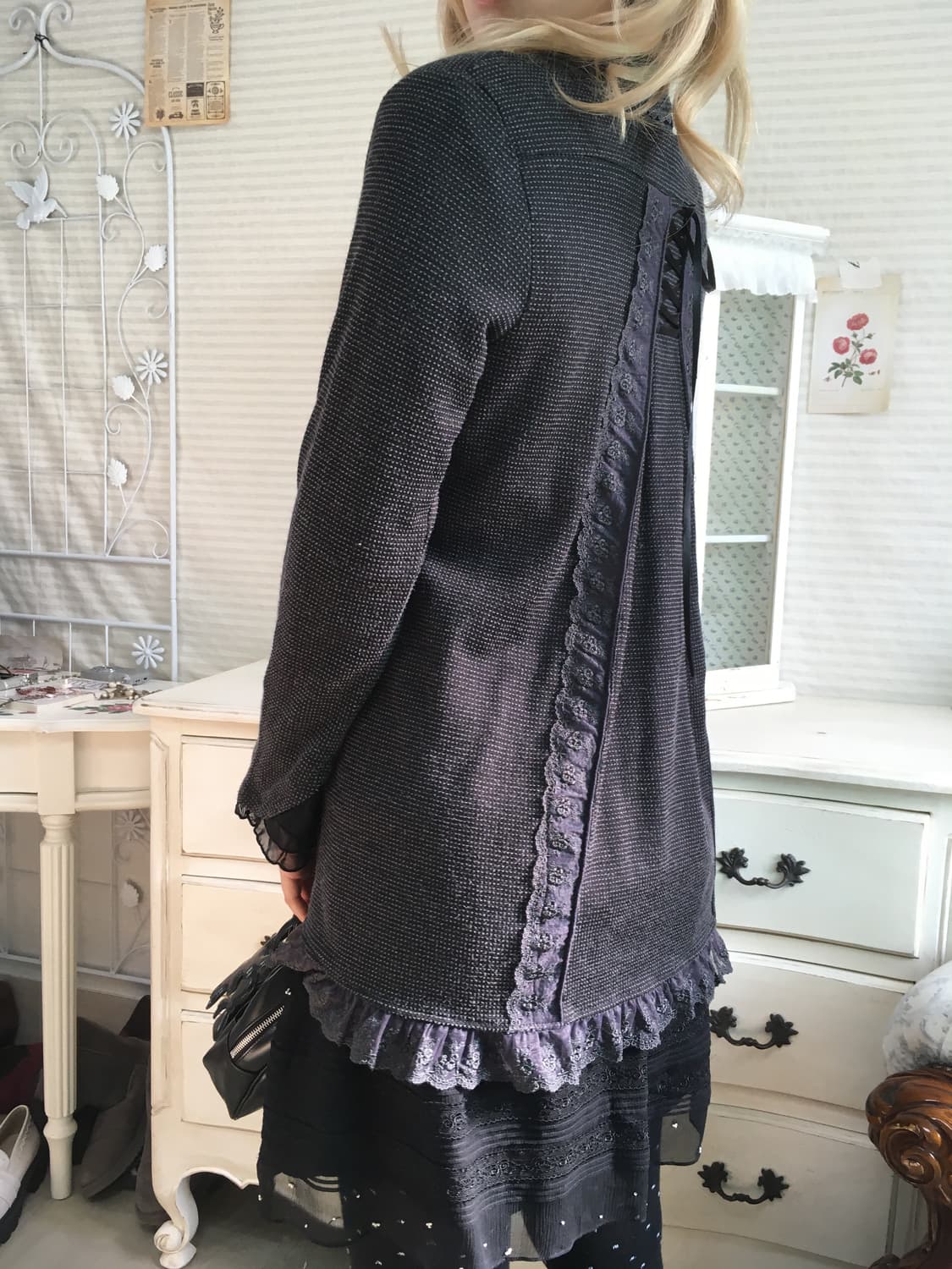 Axes femme rose button eyelet lace jk 상품이미지8