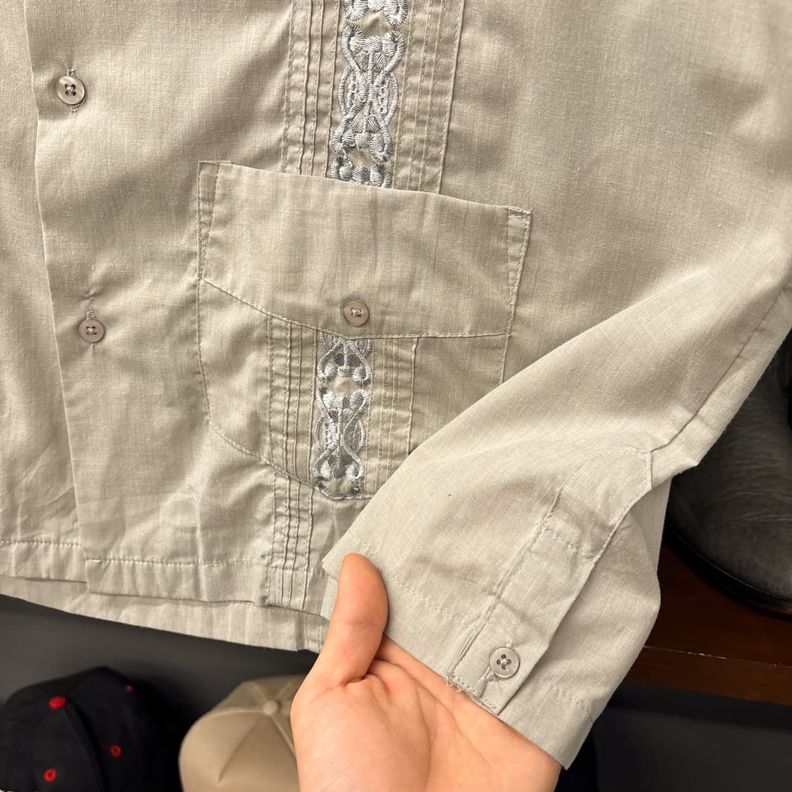 MAXIMOS 페이즐리 패턴 알포르자 구아야베라 쿠바셔츠 N1268 상품이미지7