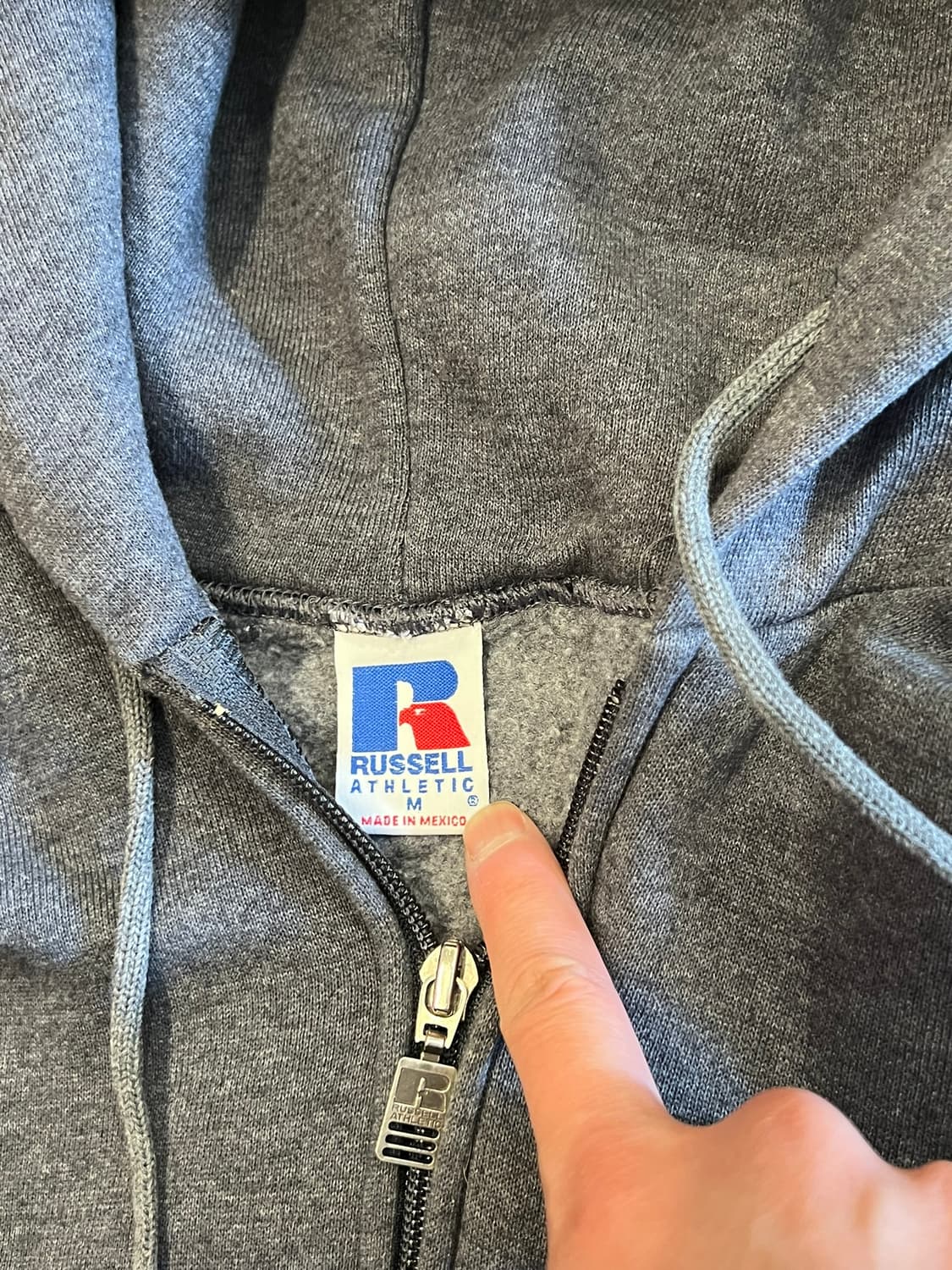 90's [M] 러셀 애슬레틱 빈티지 풀집 후드집업 블랭크 스웻 상품이미지5