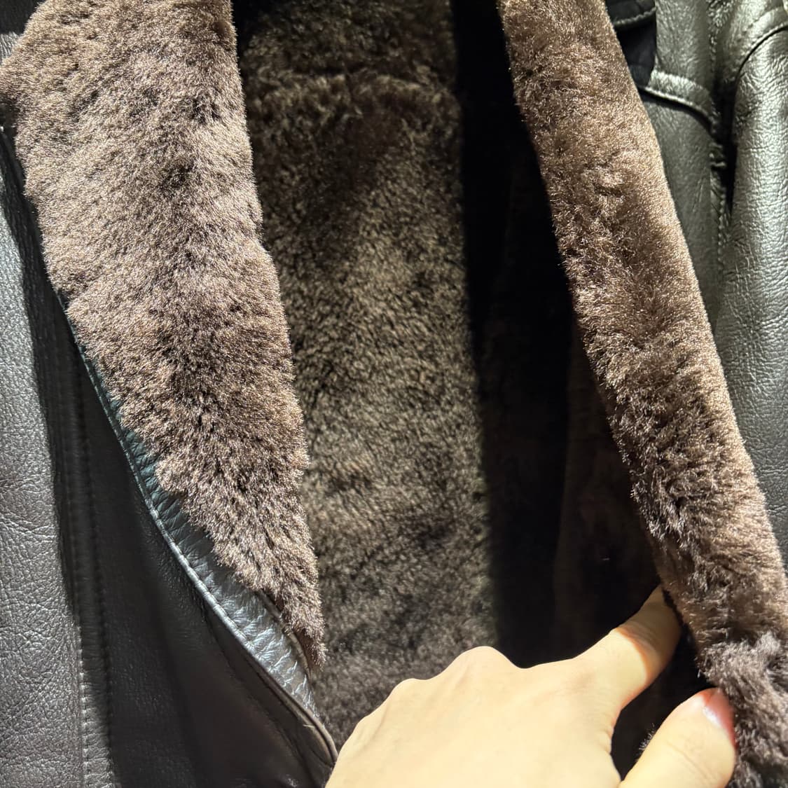 빈티지 양가죽,양털 100% 천연가죽 롱 무스탕 상품이미지5