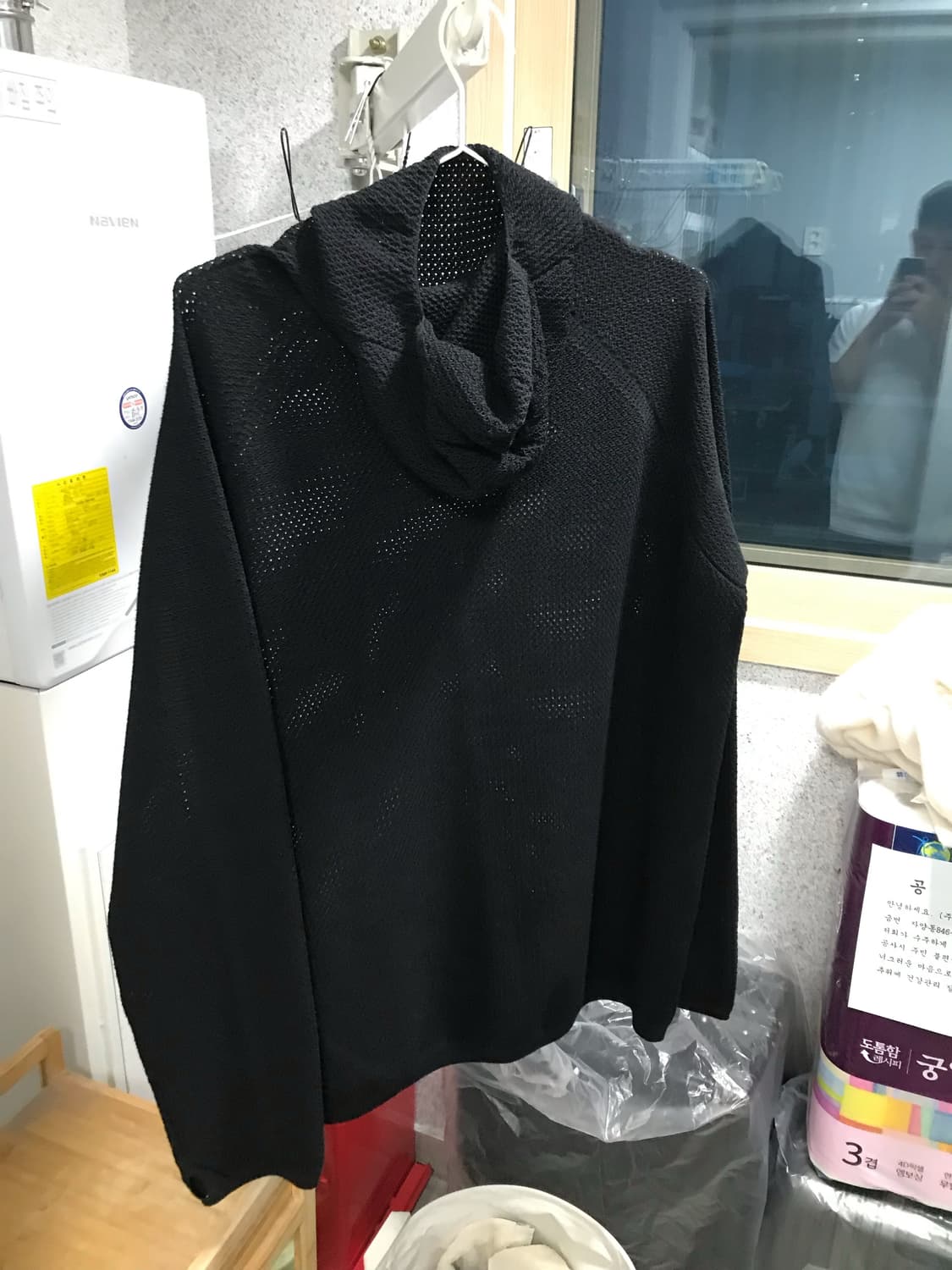 골드윈제로 25fw 홀그먼트 니트탑 size4 black 상품이미지2