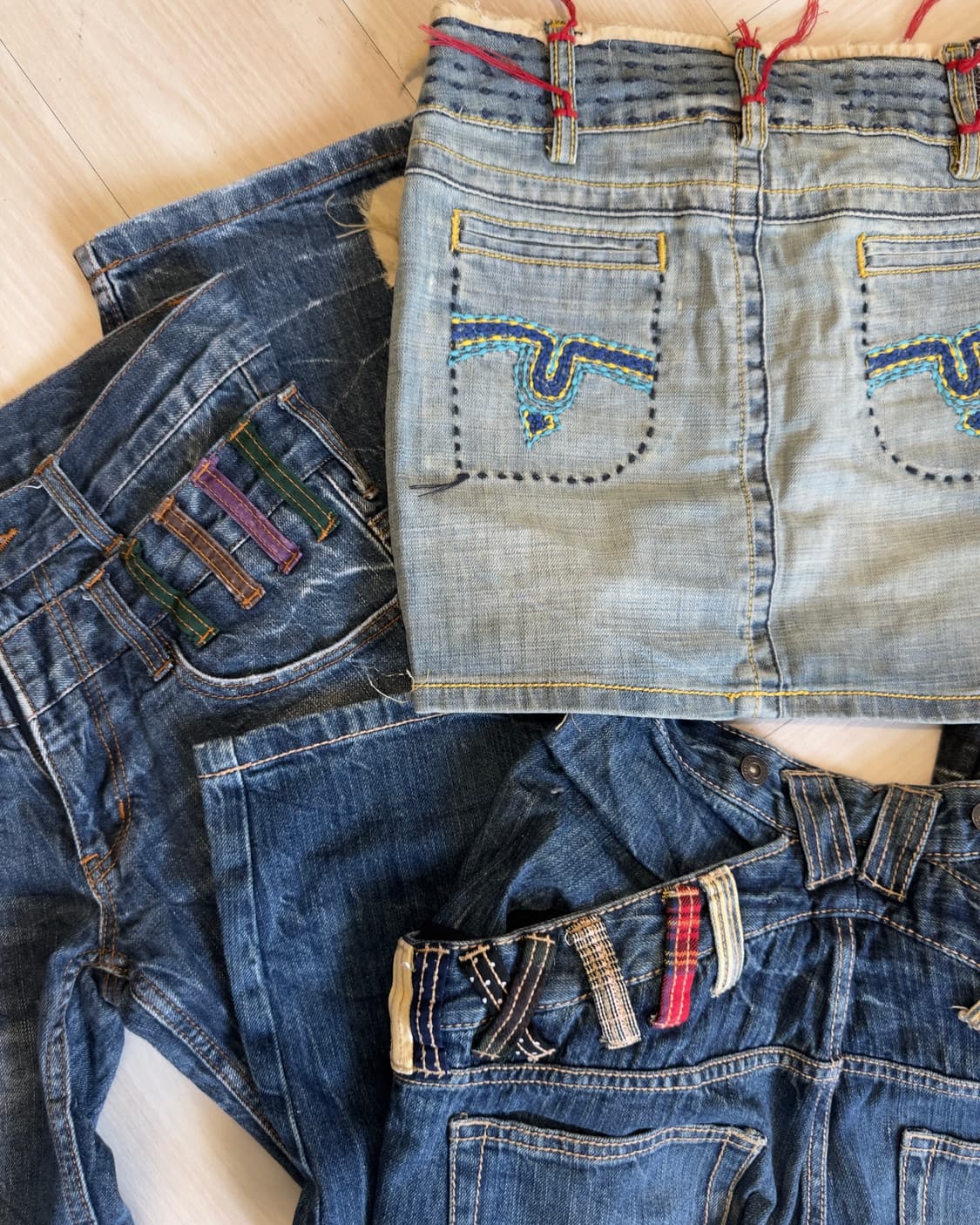 [ELVIS] patch stitch denim mini skirt 상품이미지10