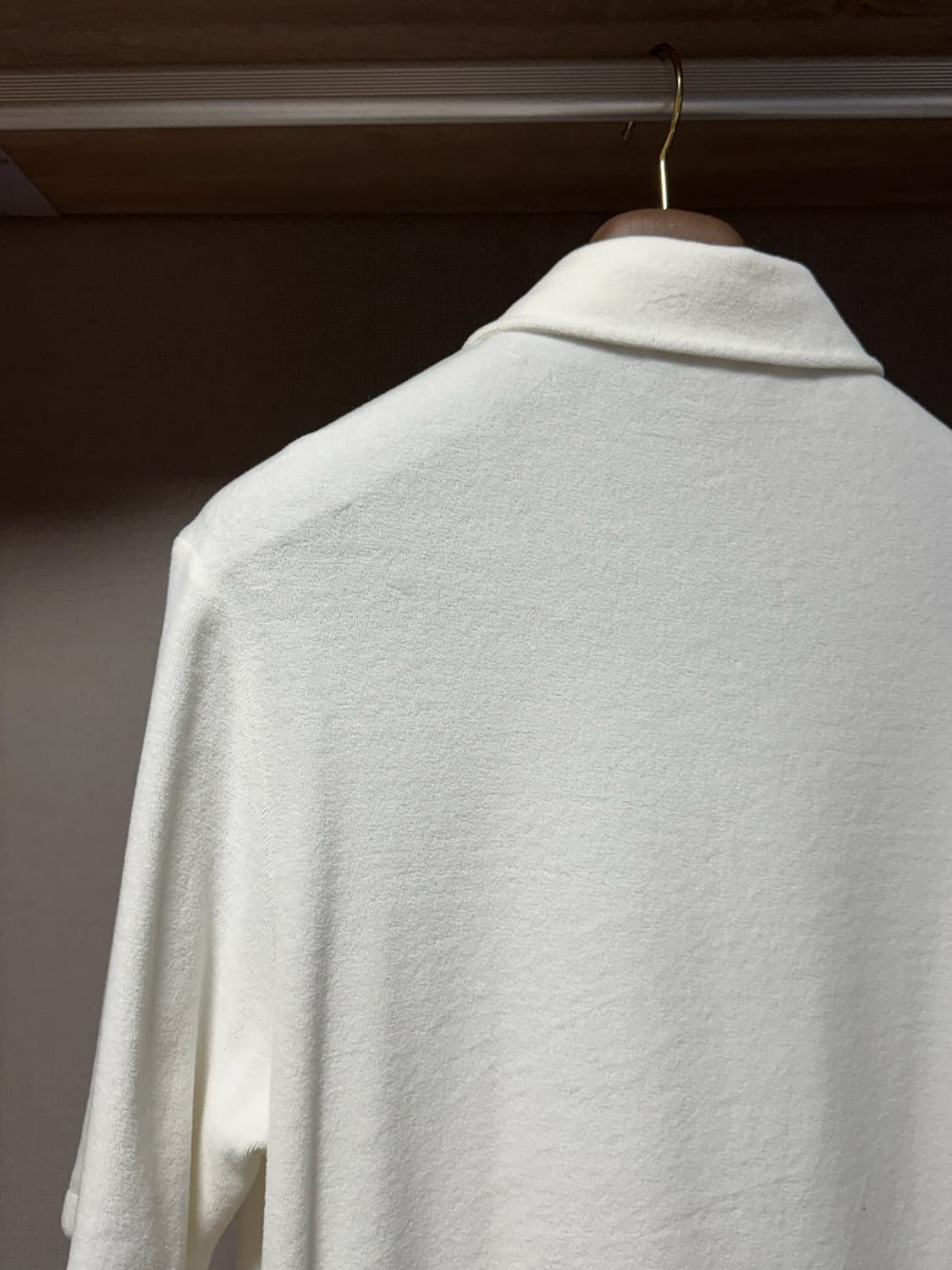 로로피아나 코튼 실크 벨루어 카라티셔츠 화이트 L 상품이미지9