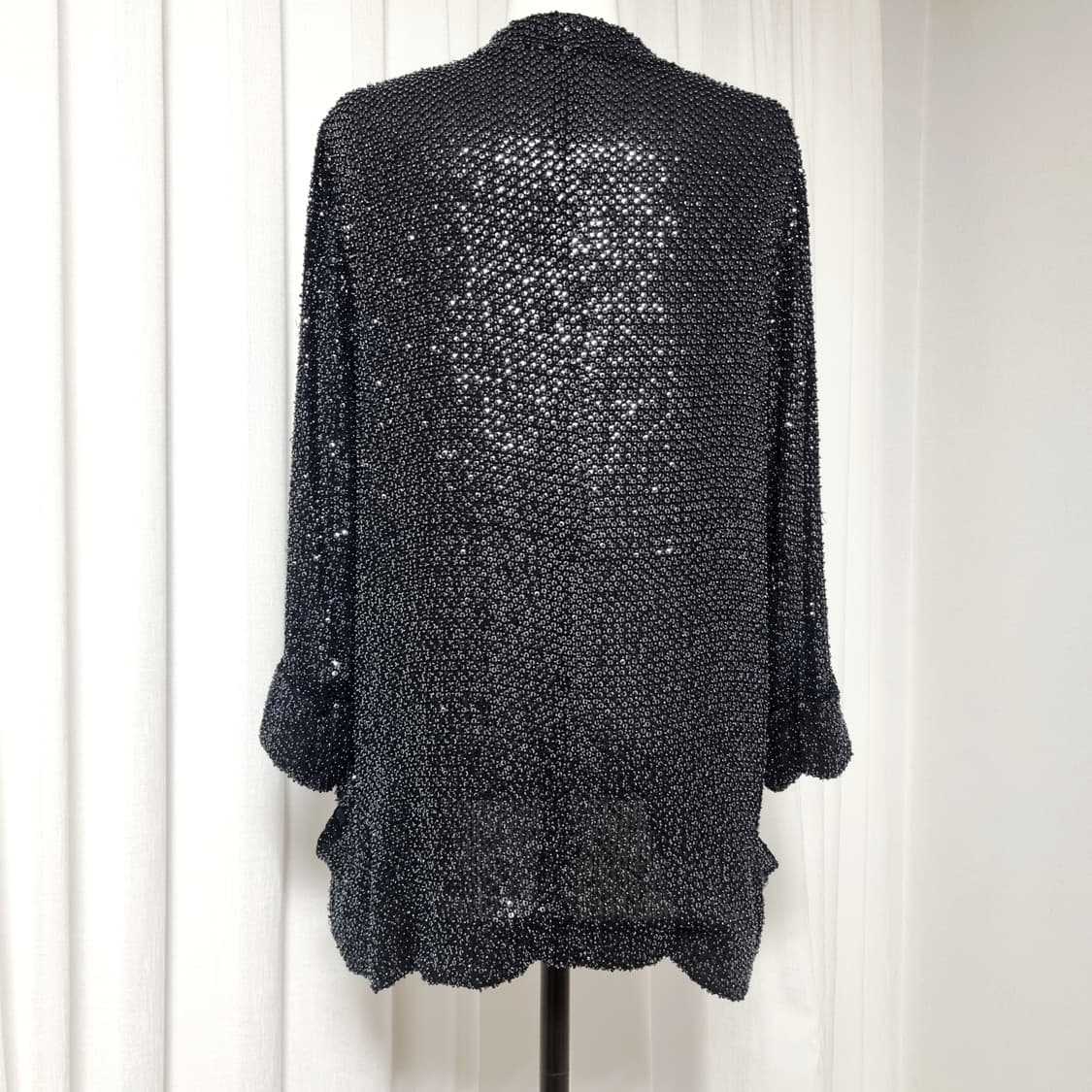 다이앤본퍼스텐버그 DVF 스팽글 비즈 실크 오픈형 가디건 (55-66) 상품이미지3