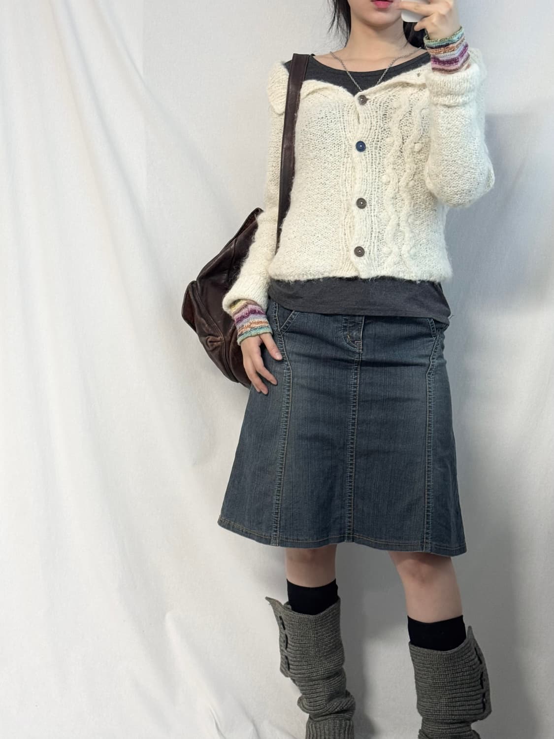멀티 컬러 버튼 가디건 상품이미지6