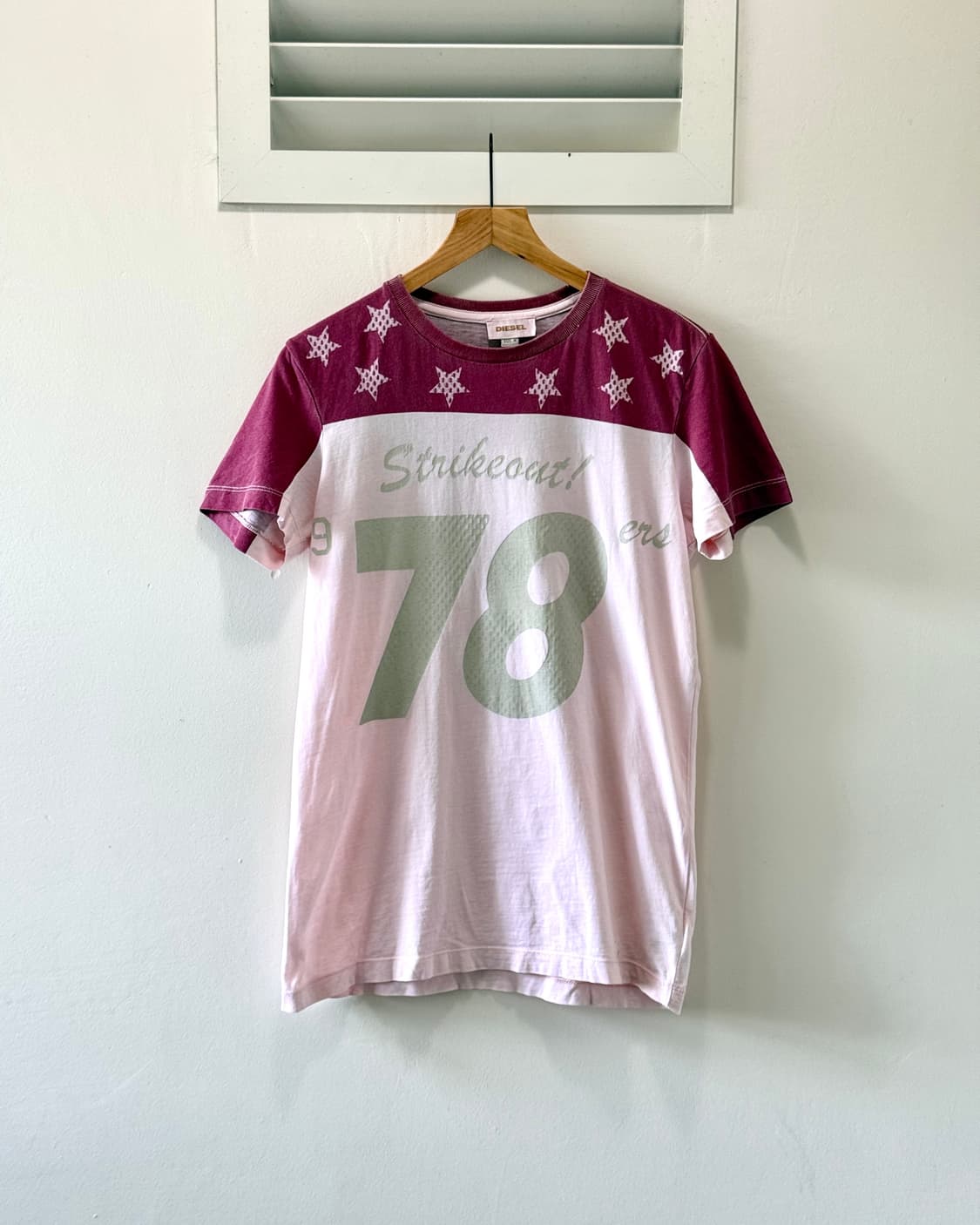 디젤 핑크 스트라이크 아웃 티셔츠 상품이미지1