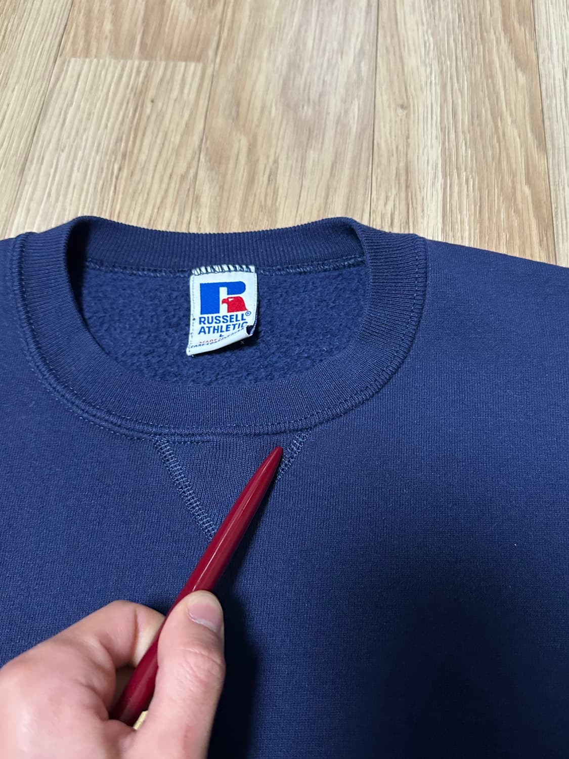 90s 빈티지 러셀 스웻셔츠 네이비 L USA 상품이미지8