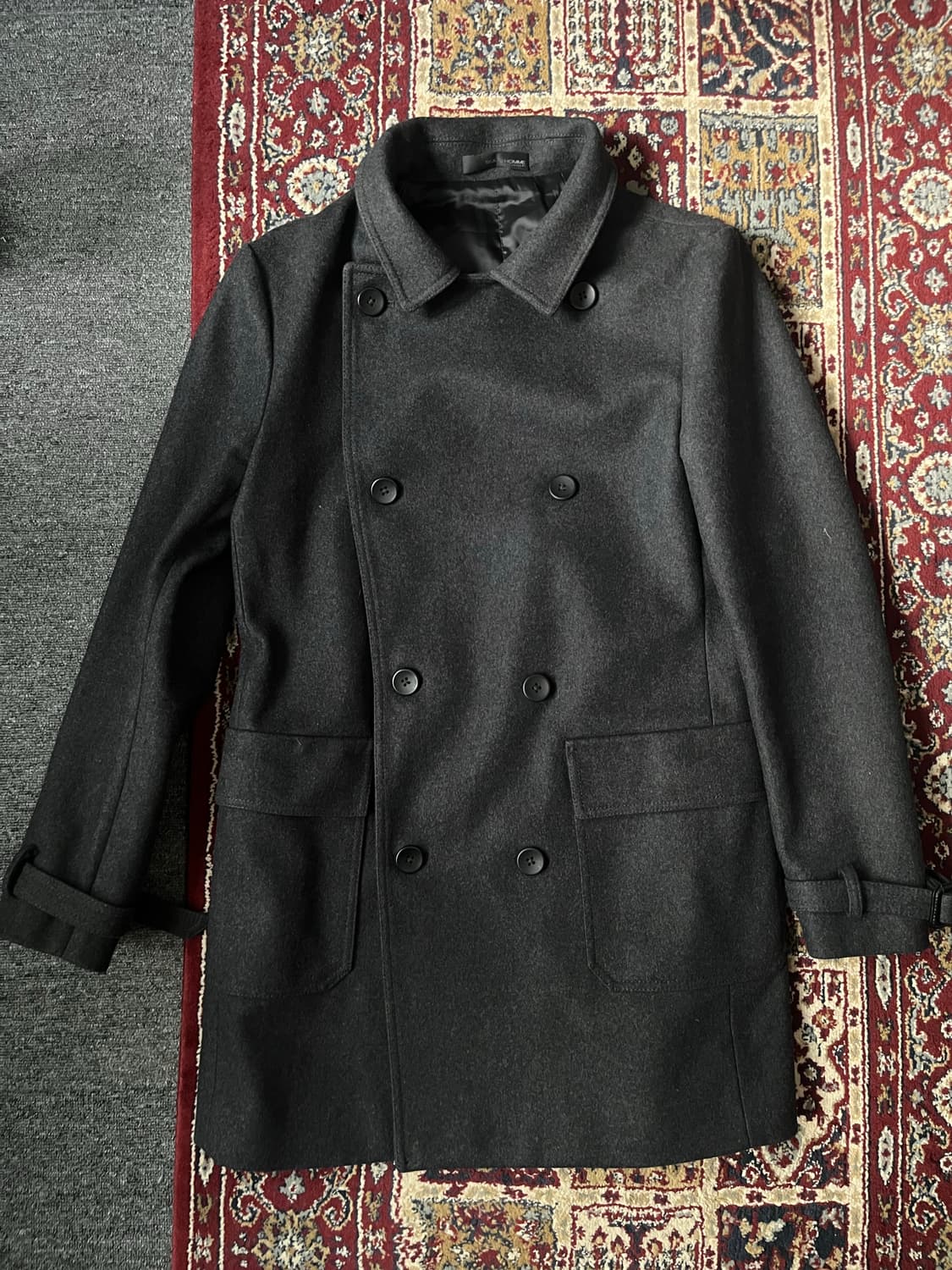 솔리드 옴므 우영미 더블 코트 차콜 상품이미지1